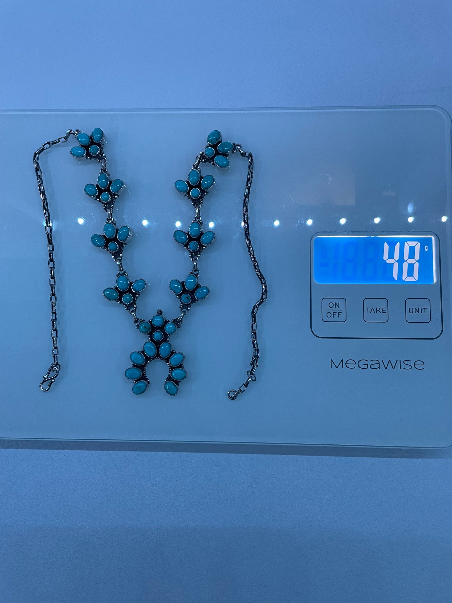 Kingman Turquoise Naja Necklace | 925 Sterling Silver E348