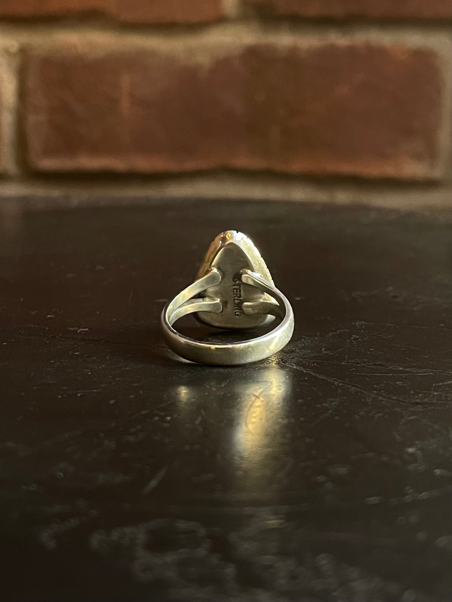 Kingman Turquoise Tear Drop Ring | Sterling Silver | Size 7.25 G363