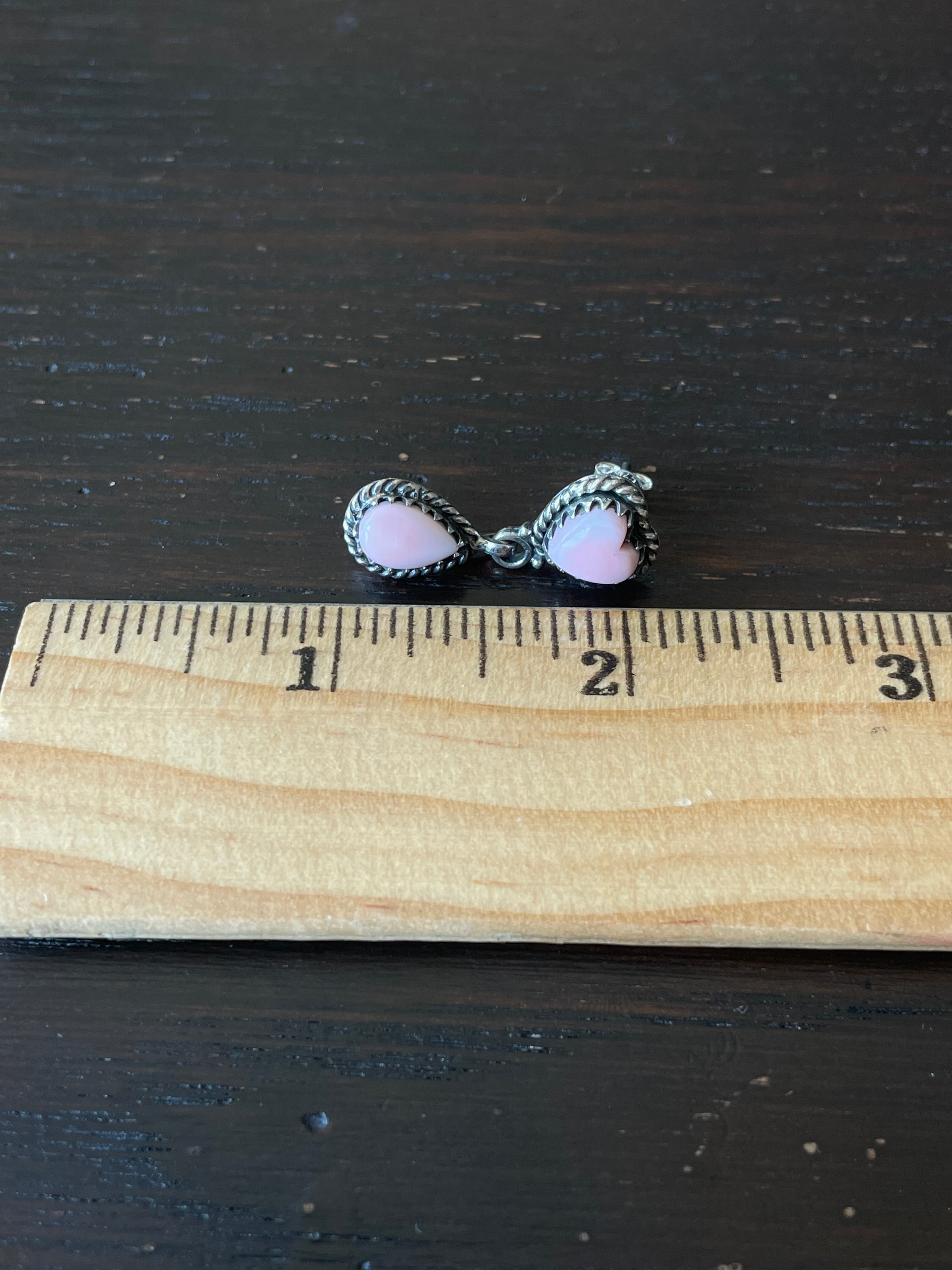 Pink Conch Heart Stud Earrings | 925 Sterling Silver E799