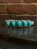 Kingman Turquoise Cuff | Five Stone Cluster | 925 Silver E681