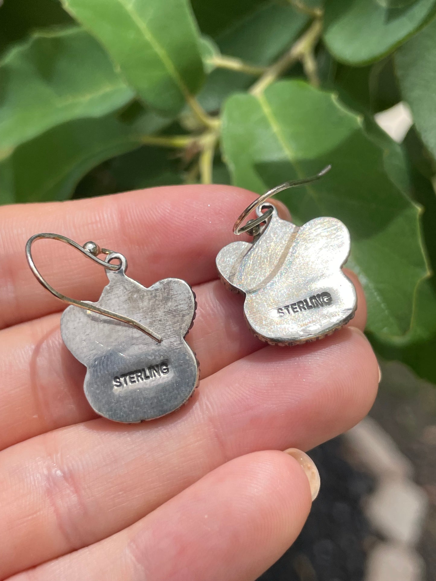 Pink Conch Paw Print Dangle Earrings | 925 Sterling Silver D192
