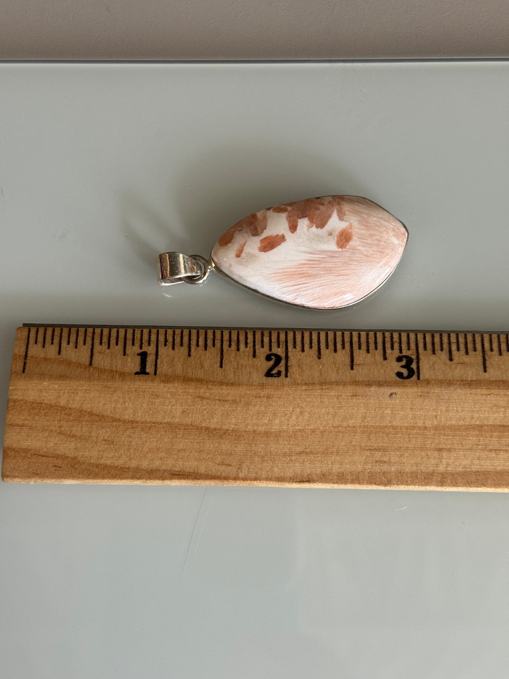 Scolecite Oval Pendant | Sterling Silver | A834
