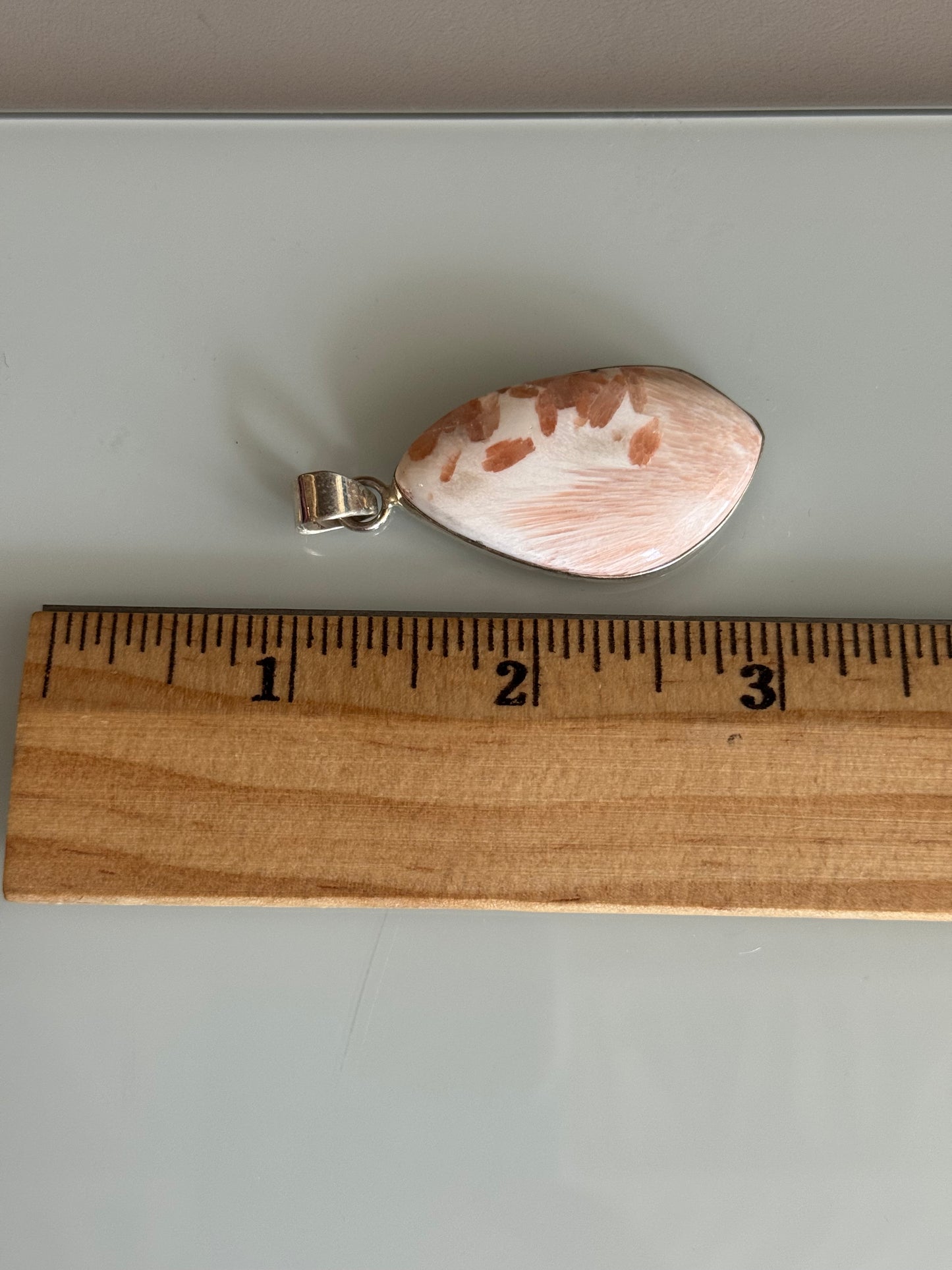 Scolecite Oval Pendant | Sterling Silver | A834