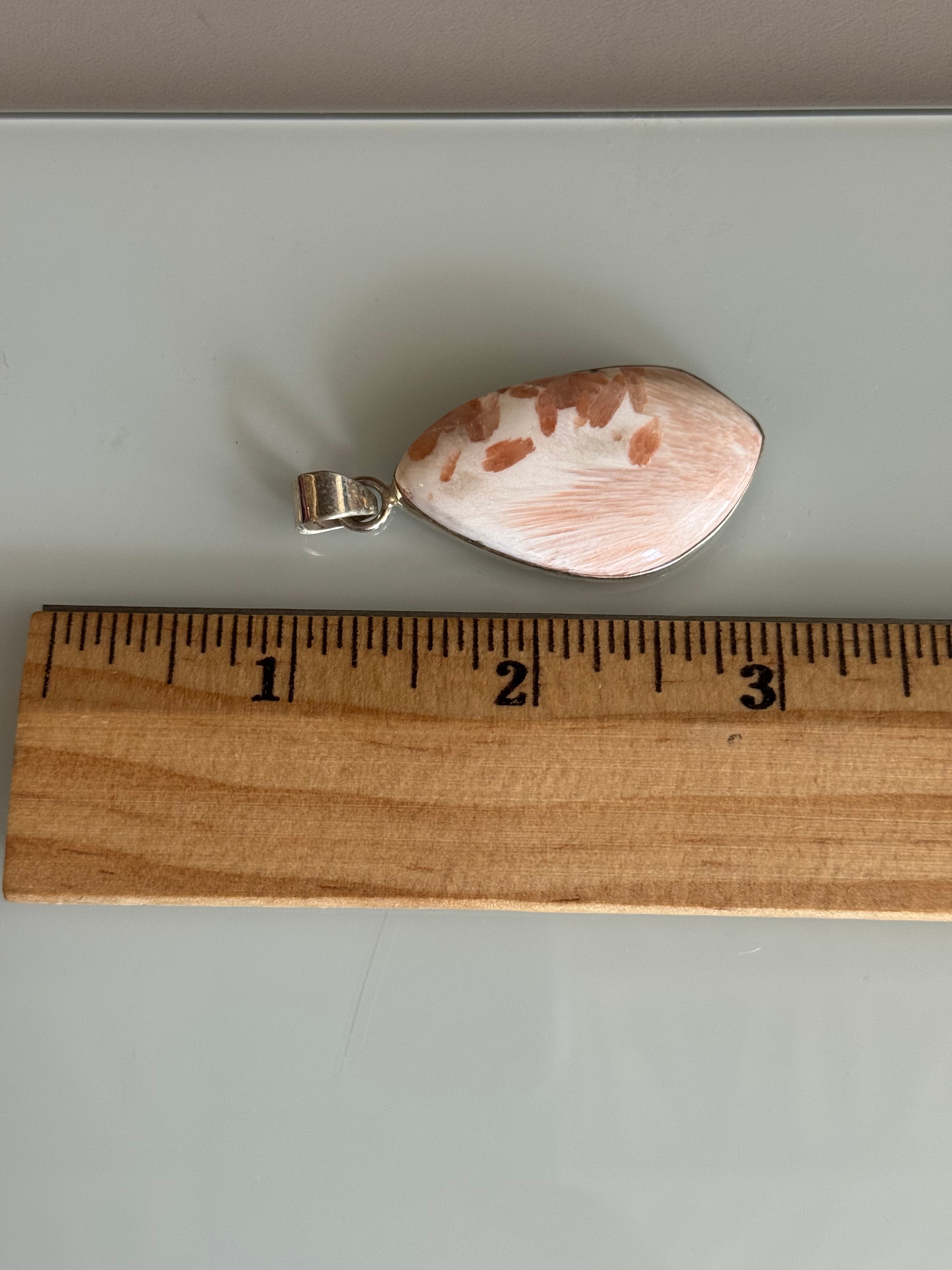 Scolecite Oval Pendant | Sterling Silver | A834