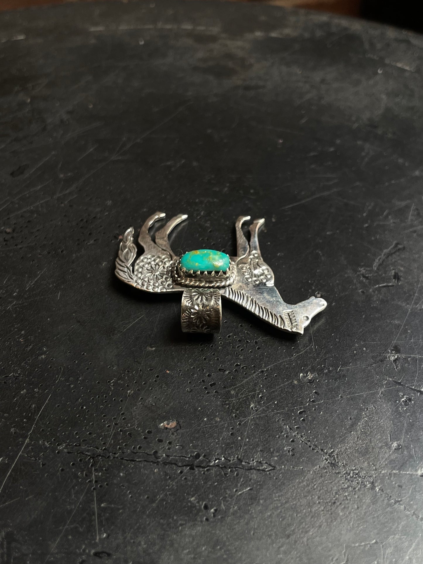 Kingman Turquoise Horse Pendant | 925 Sterling Silver E246