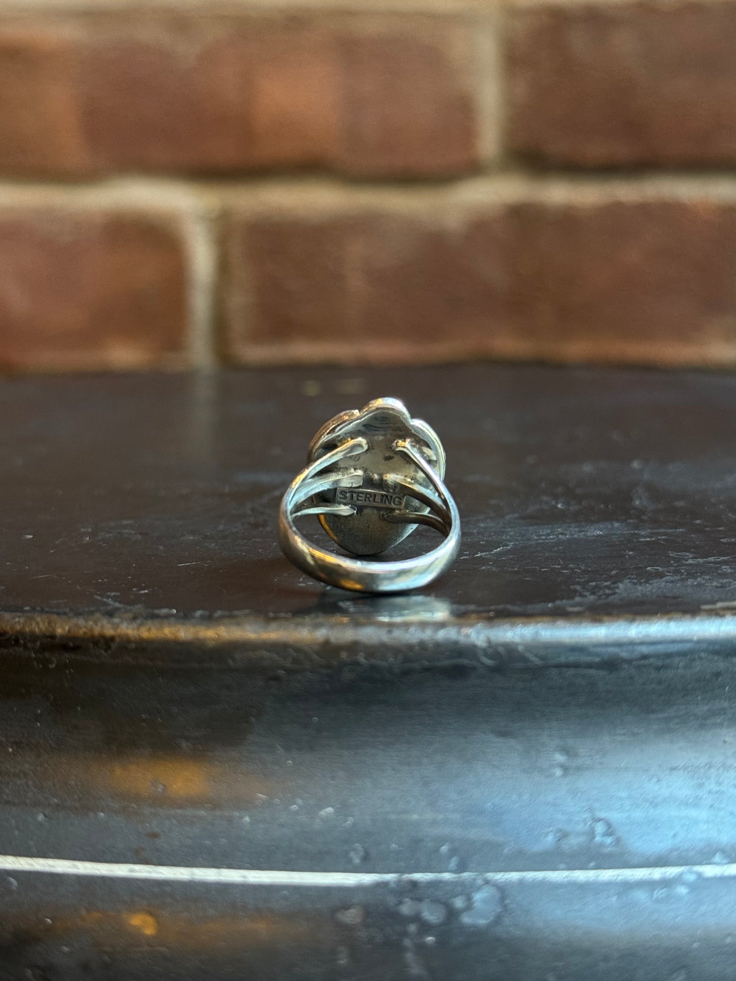 Turquoise Teardrop Ring | Sterling Silver | Size 7 | C141