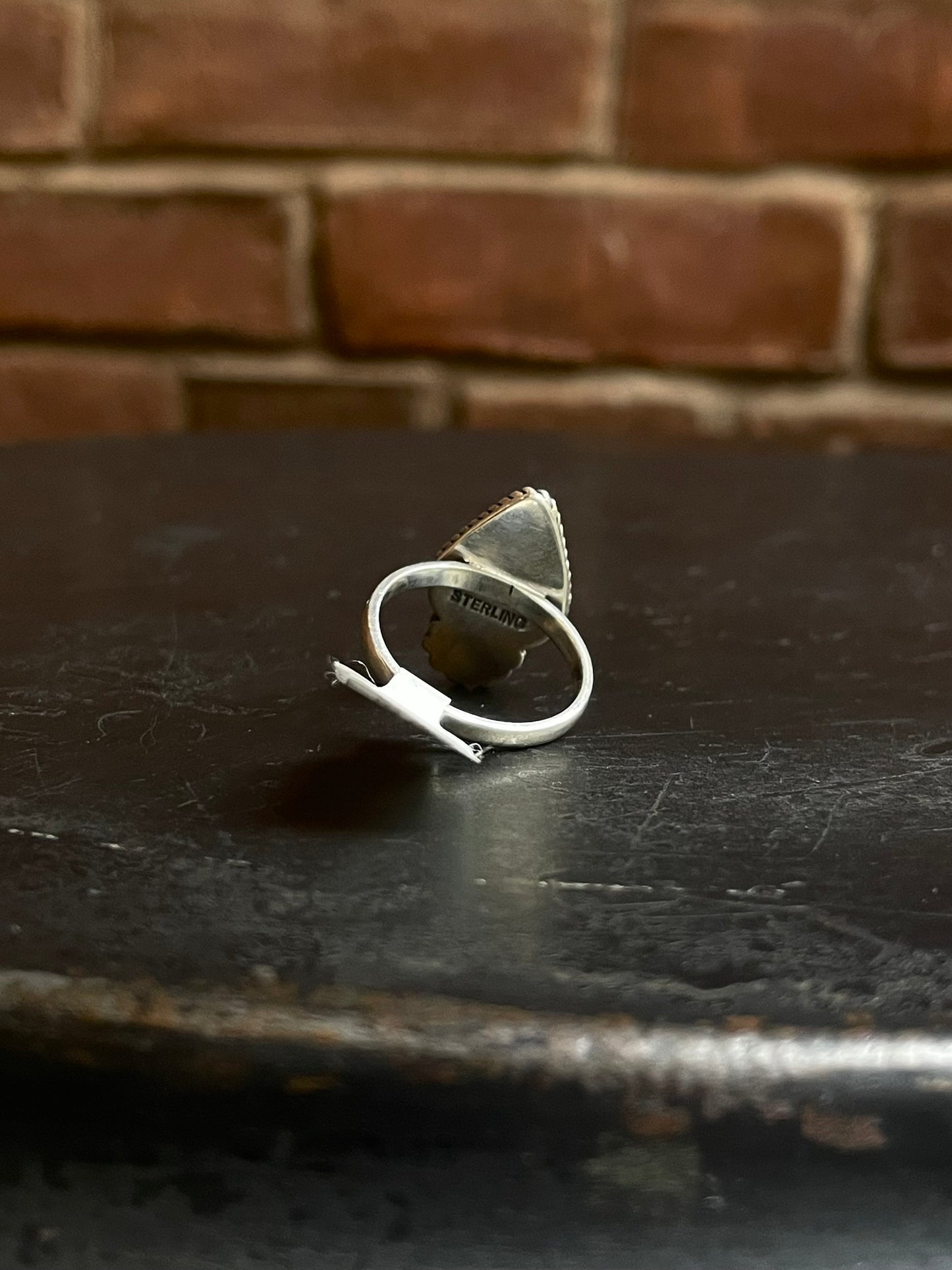 Kingman Turquoise Teardrop Ring | Sterling Silver | Size 8 | A746