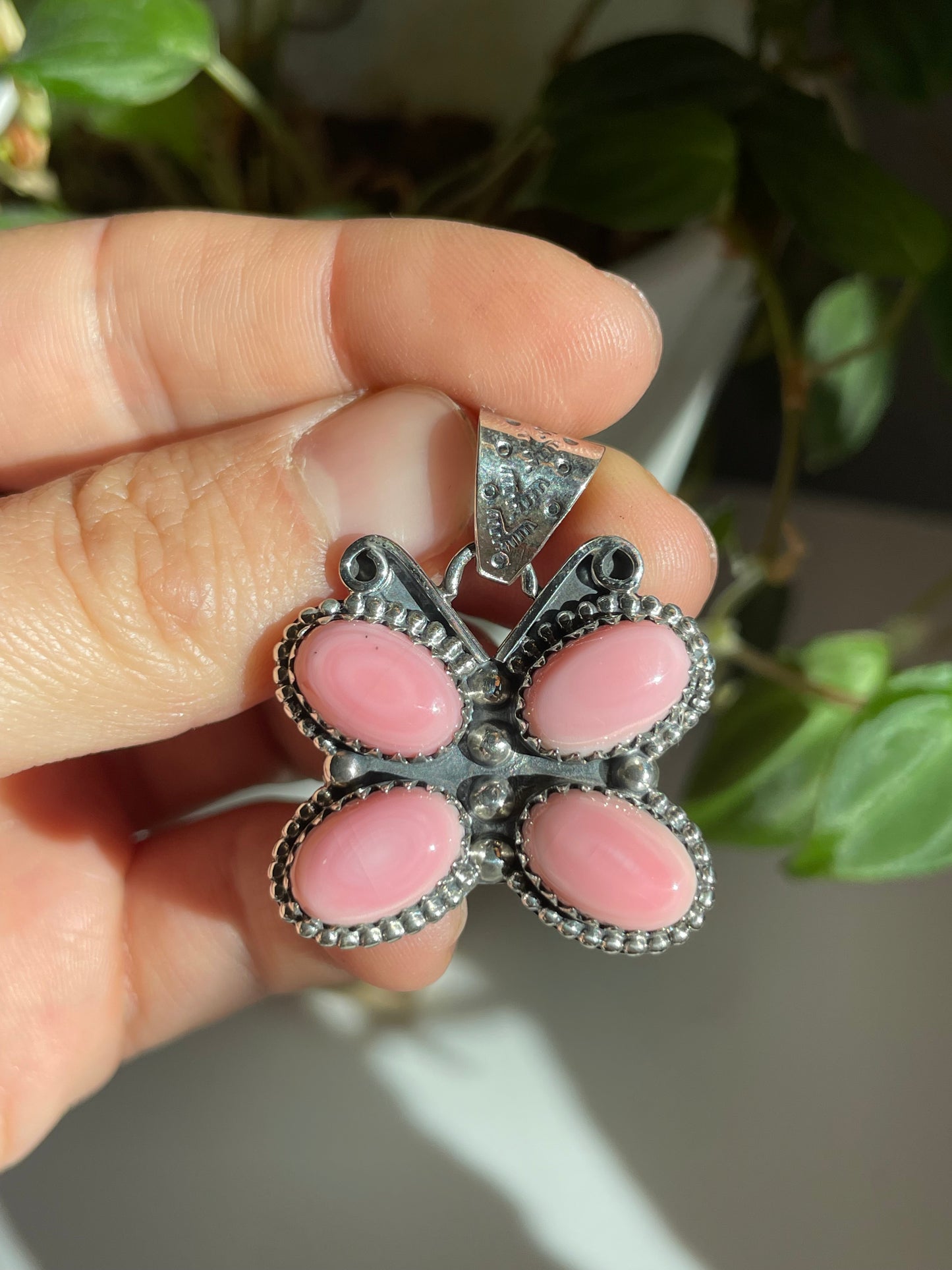 Pink Conch Butterfly Pendant | Sterling Silver 925 B776