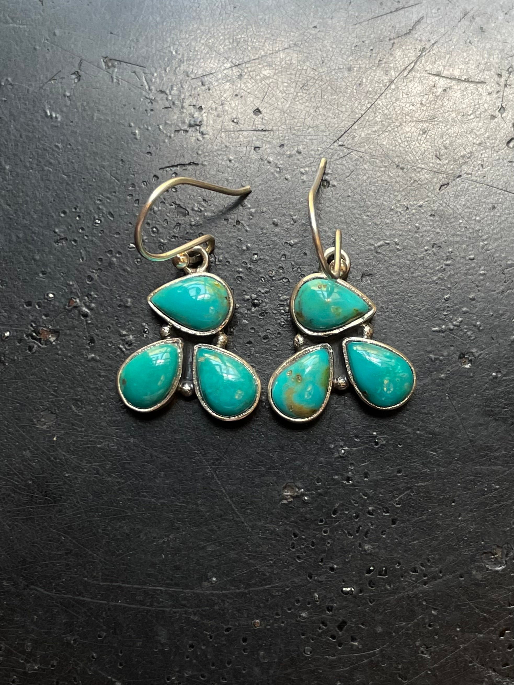 Kingman Turquoise Hook Earrings | 925 Sterling Silver G641