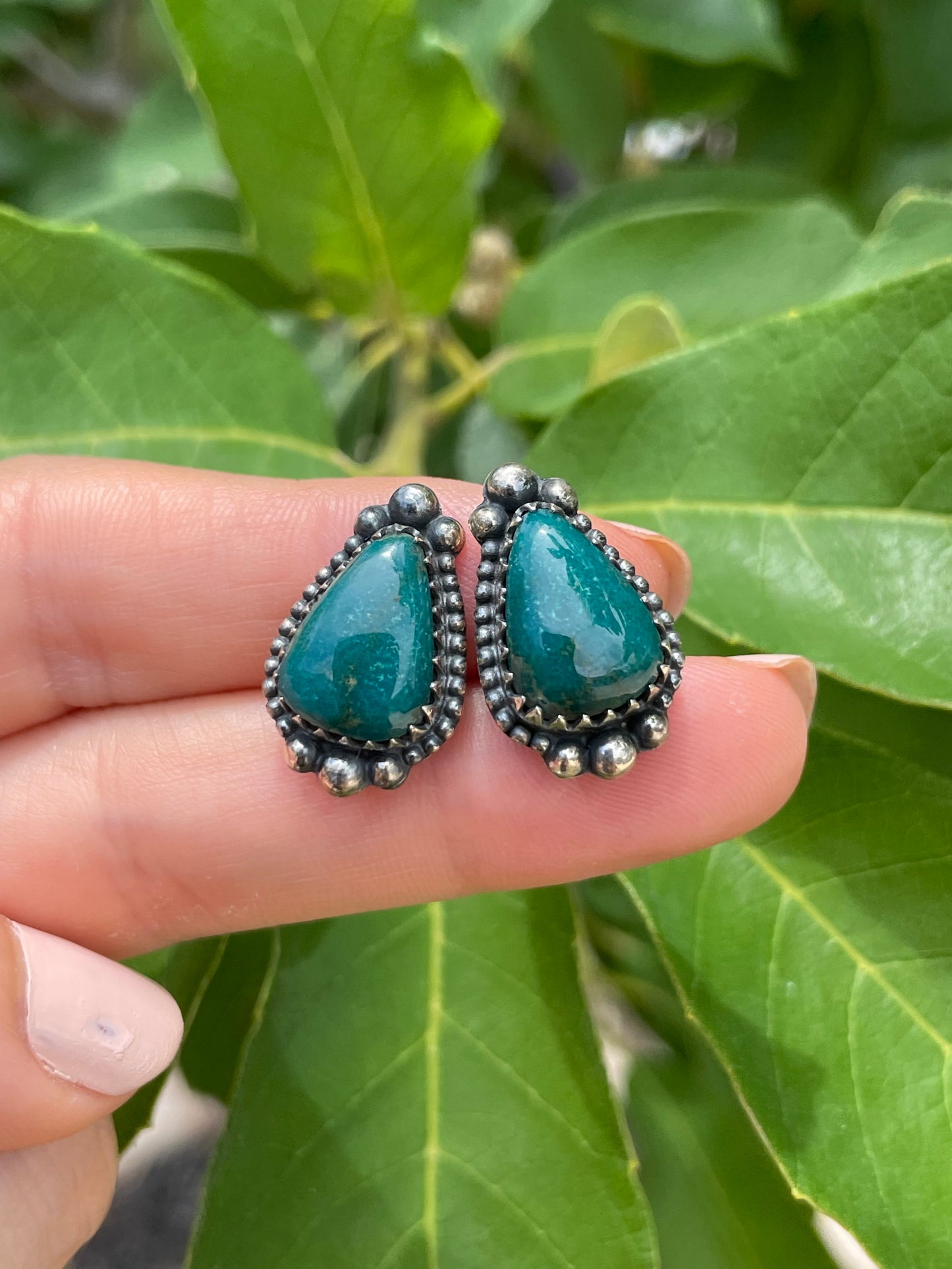 Kingman Turquoise Stud Earrings | 925 Sterling Silver D187