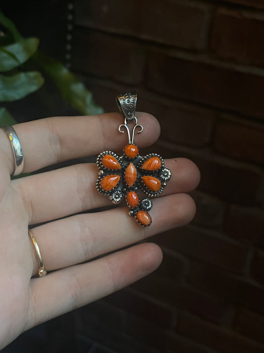 Spiny Oyster Dragonfly Pendant | 925 Sterling Silver C915