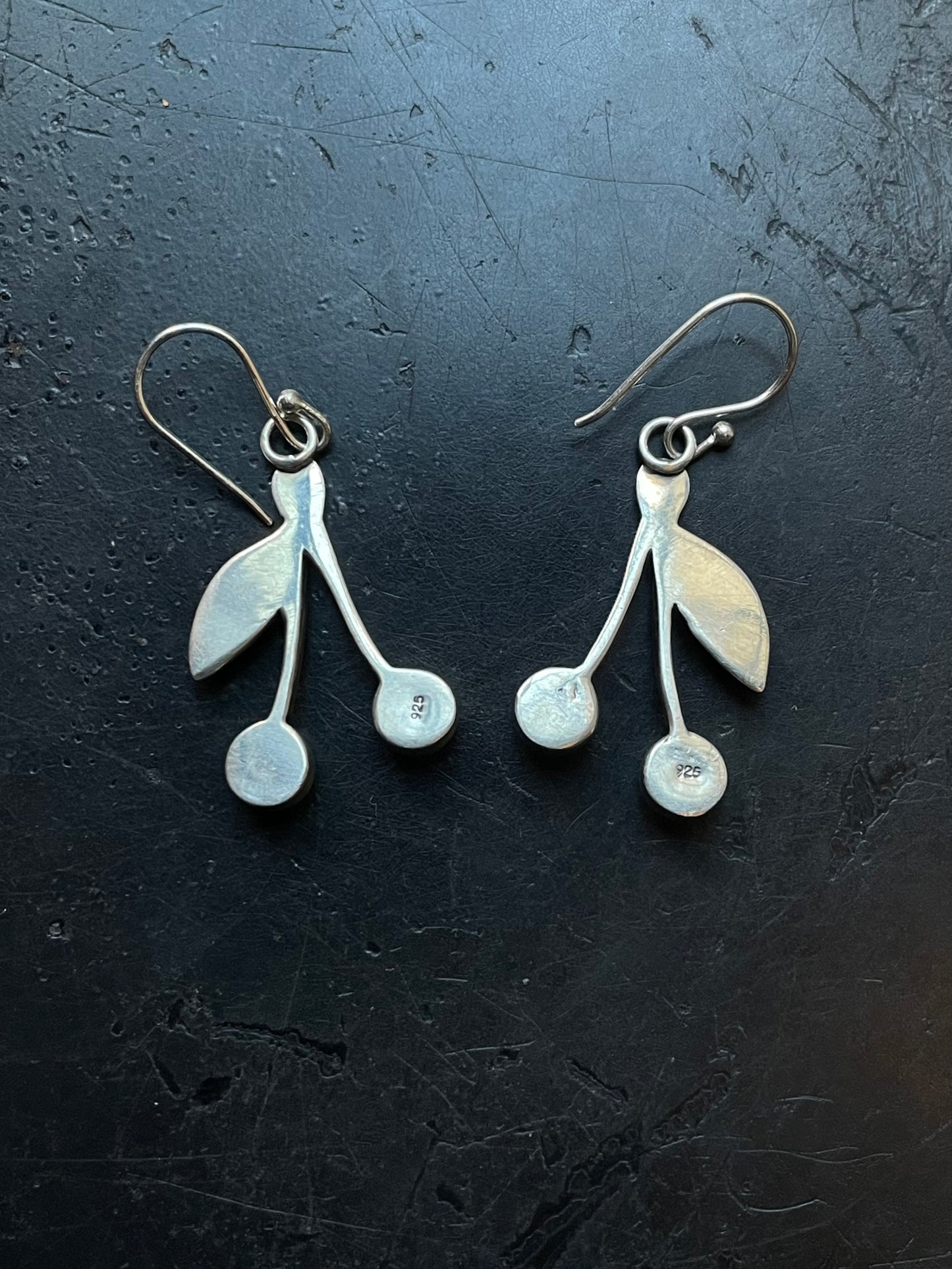 Kingman Turquoise Cherry Dangle Earrings | Sterling Silver E947