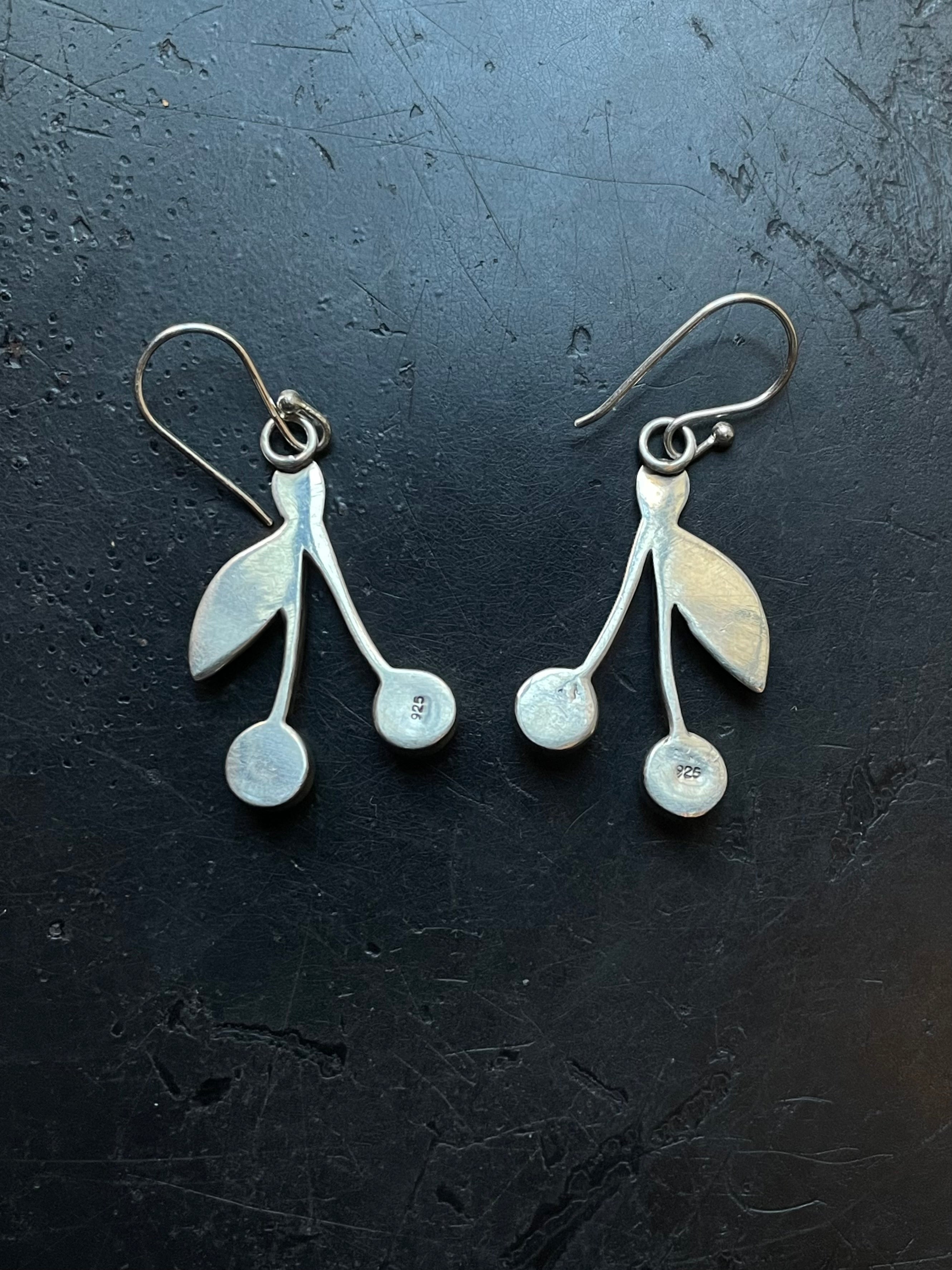 Kingman Turquoise Cherry Dangle Earrings | Sterling Silver E947