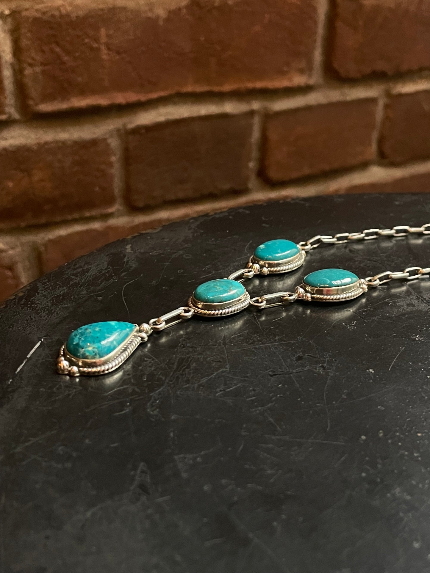 Chrysocolla Lariat Necklace | 925 Sterling Silver C493