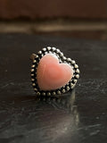 Pink Conch Heart Ring Size 6 | 925 Sterling Silver E746