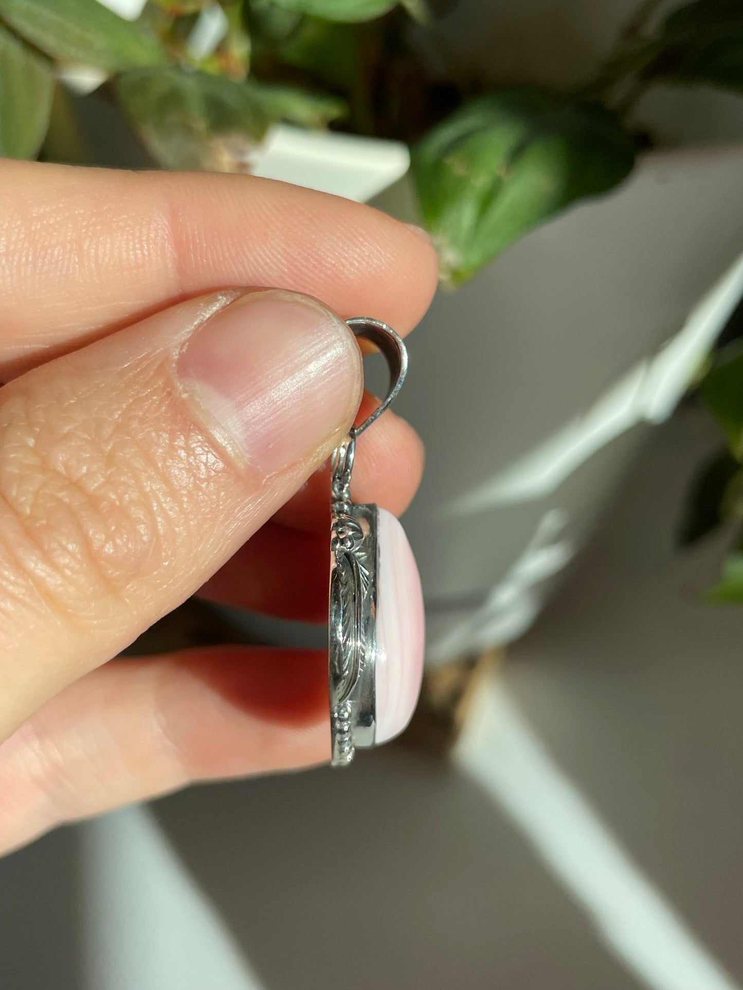 Pink Conch Teardrop Pendant | Sterling Silver 925 B802