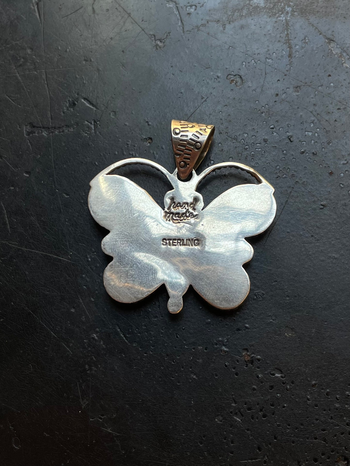 Kingman Turquoise Butterfly Pendant | Sterling Silver G465