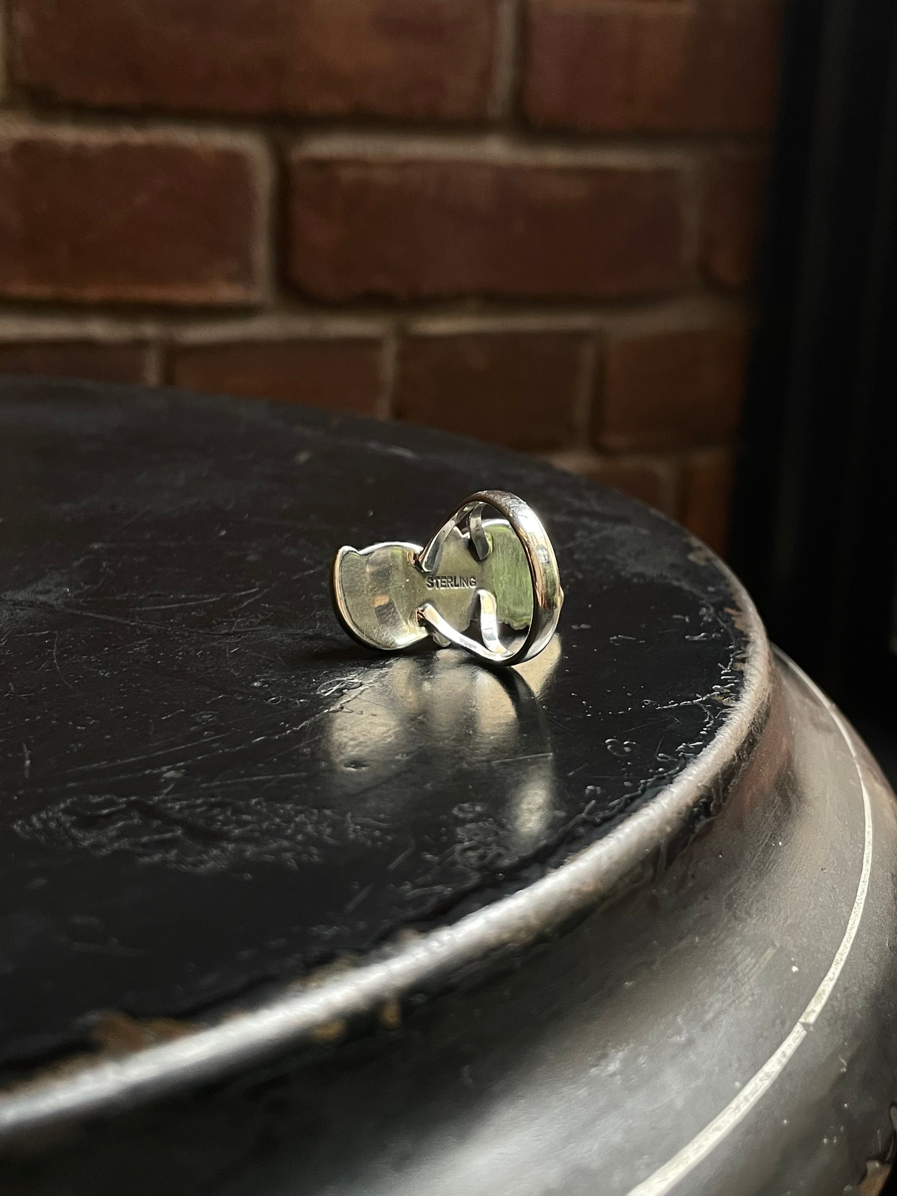 Turquoise Double Stone Snake Ring Size 8 | 925 Sterling Silver C952