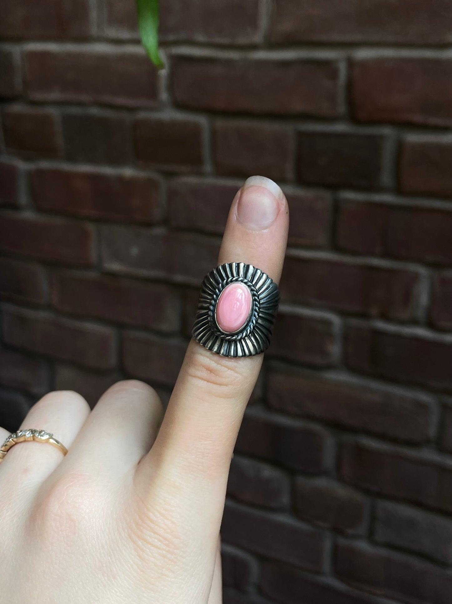 Pink Conch Ring | 925 Sterling Silver | Size 7.5 E312