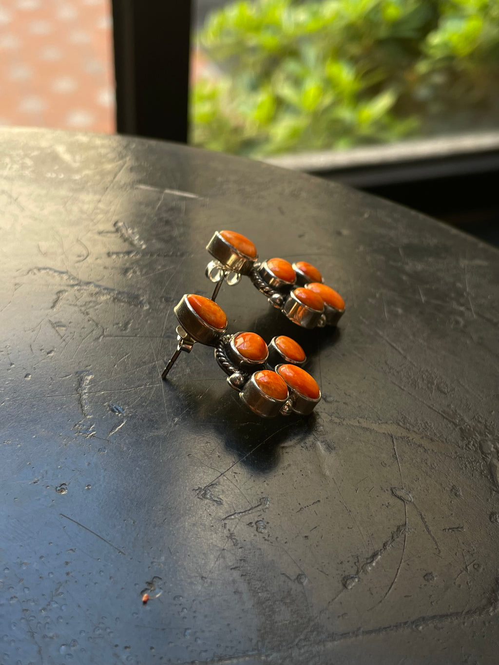 Spiny Oyster Cluster Stud Earrings | 925 Sterling Silver G653