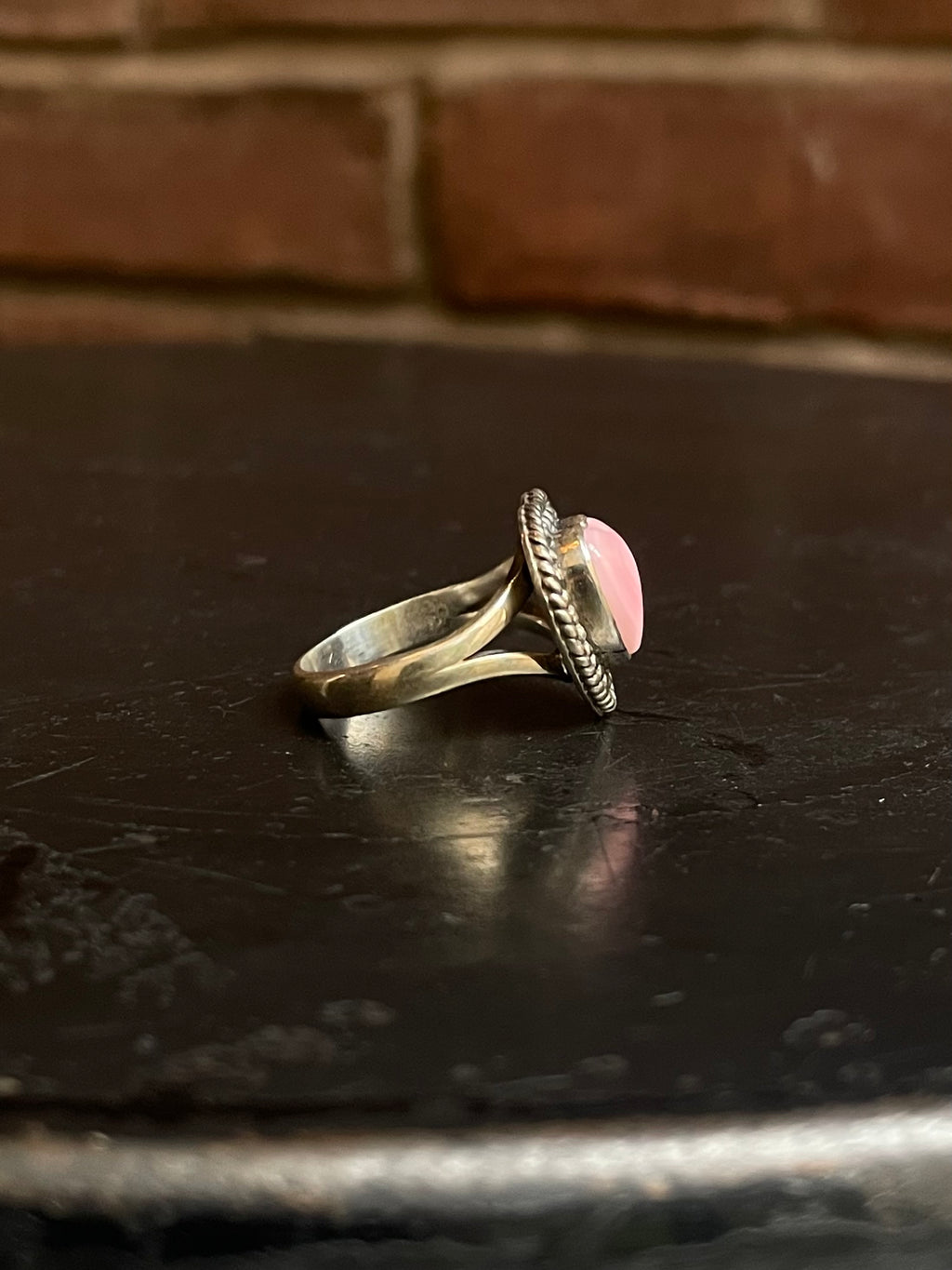 Pink Conch Heart Ring Size 7.5 | 925 Sterling Silver G146