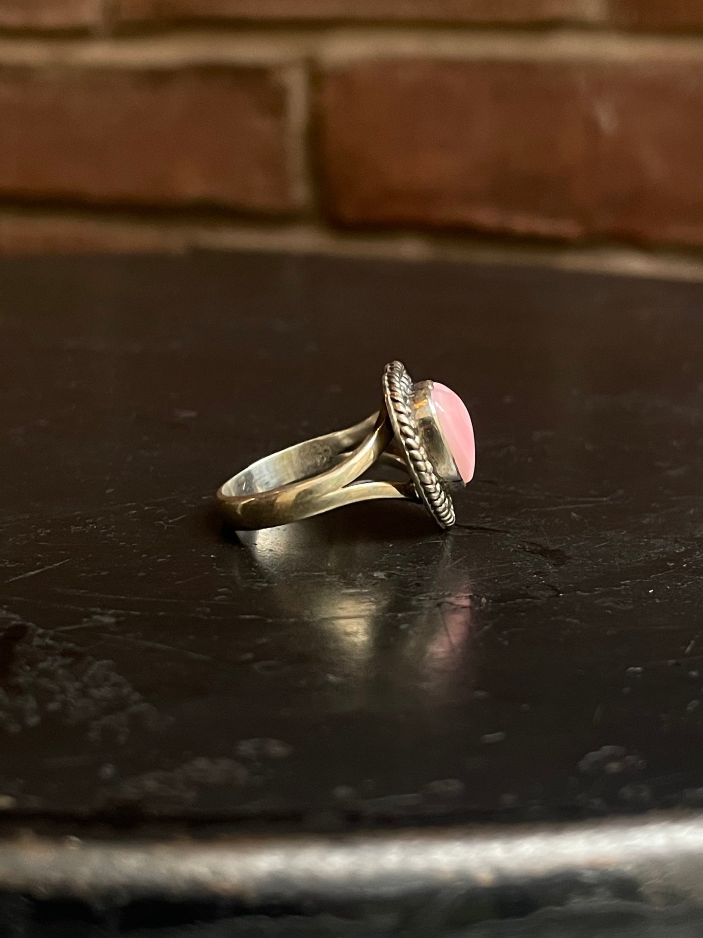 Pink Conch Heart Ring Size 7.5 | 925 Sterling Silver G146