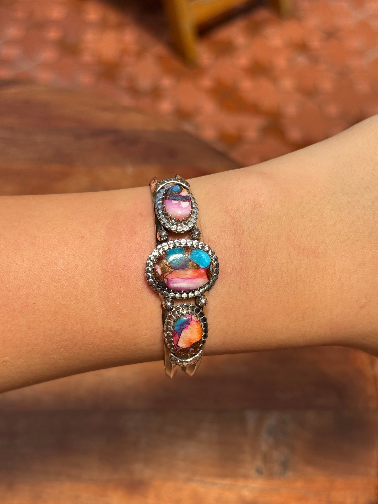 Dahlia Cuff Bracelet | 925 Sterling Silver Floral A571