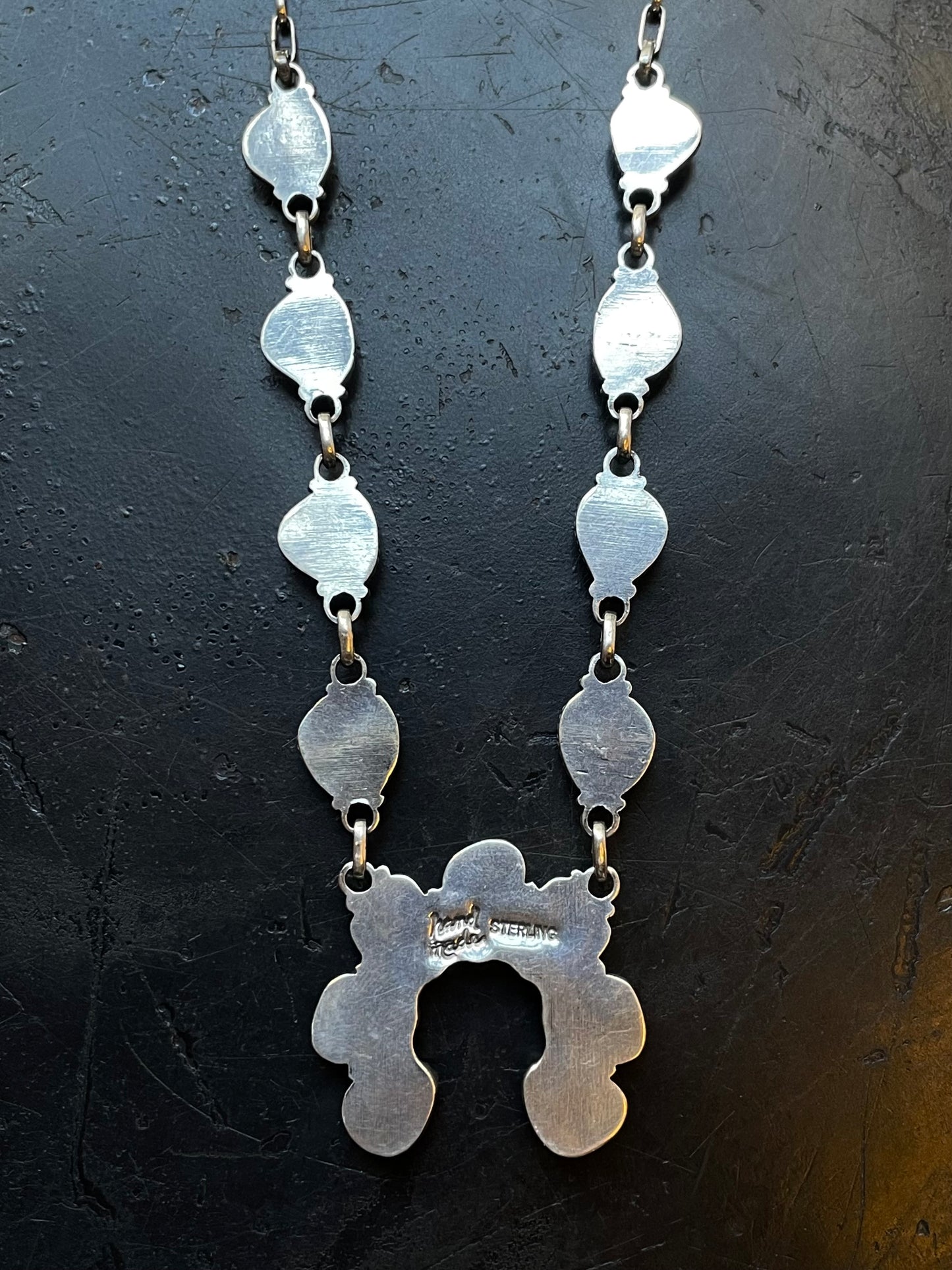 Kingman Turquoise Naja Necklace | Sterling Silver E832