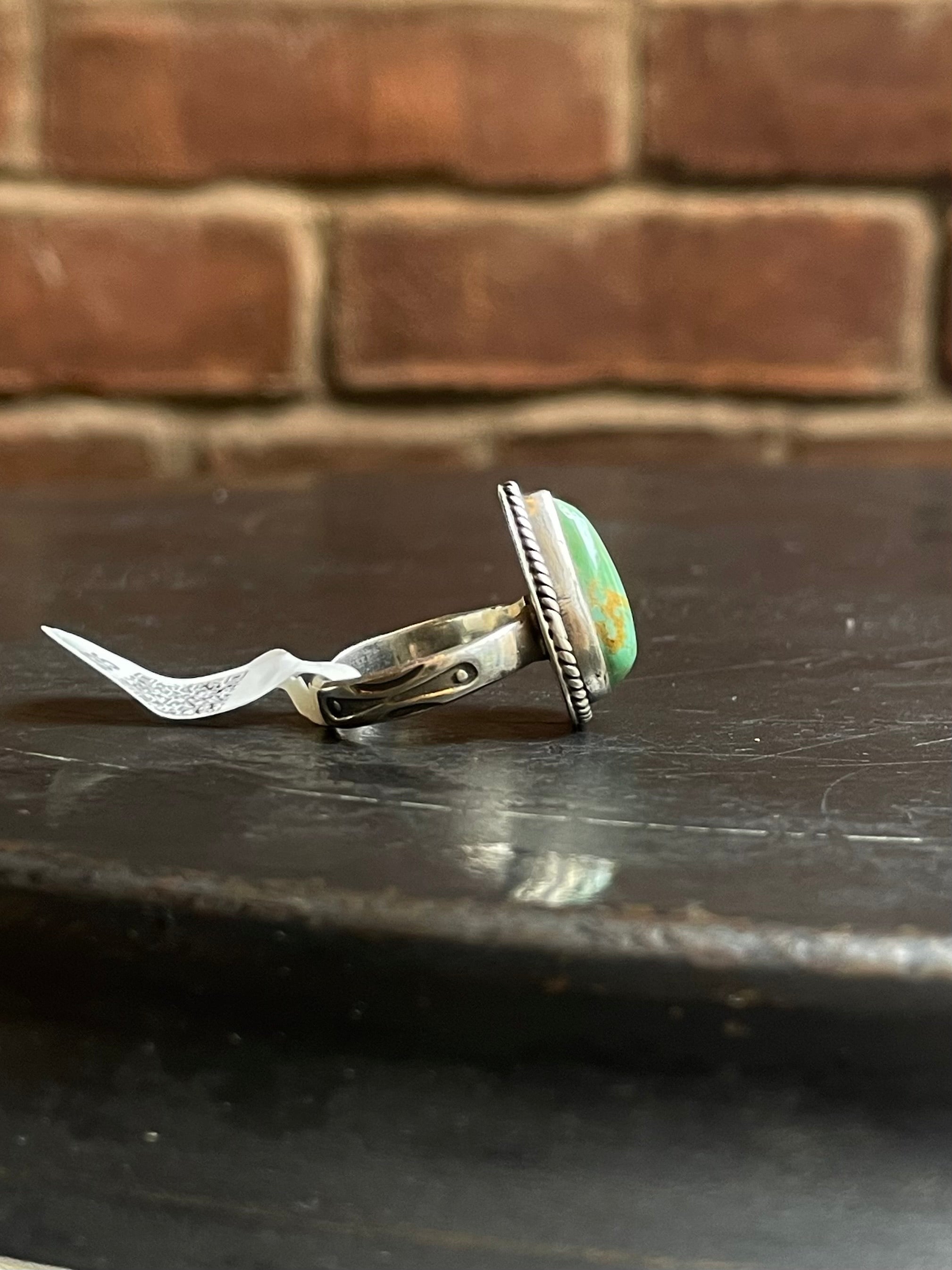 Kingman Turquoise Oval Ring | Sterling Silver | Size 6 | A450