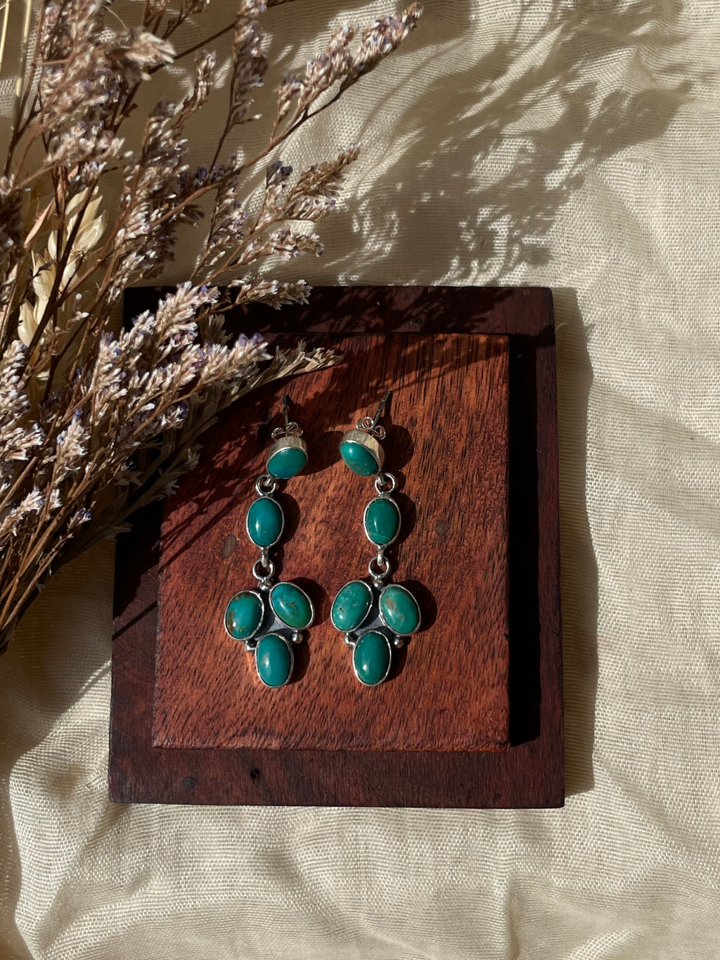 Kingman Turquoise Stud Dangle Earrings | 925 Sterling Silver G657