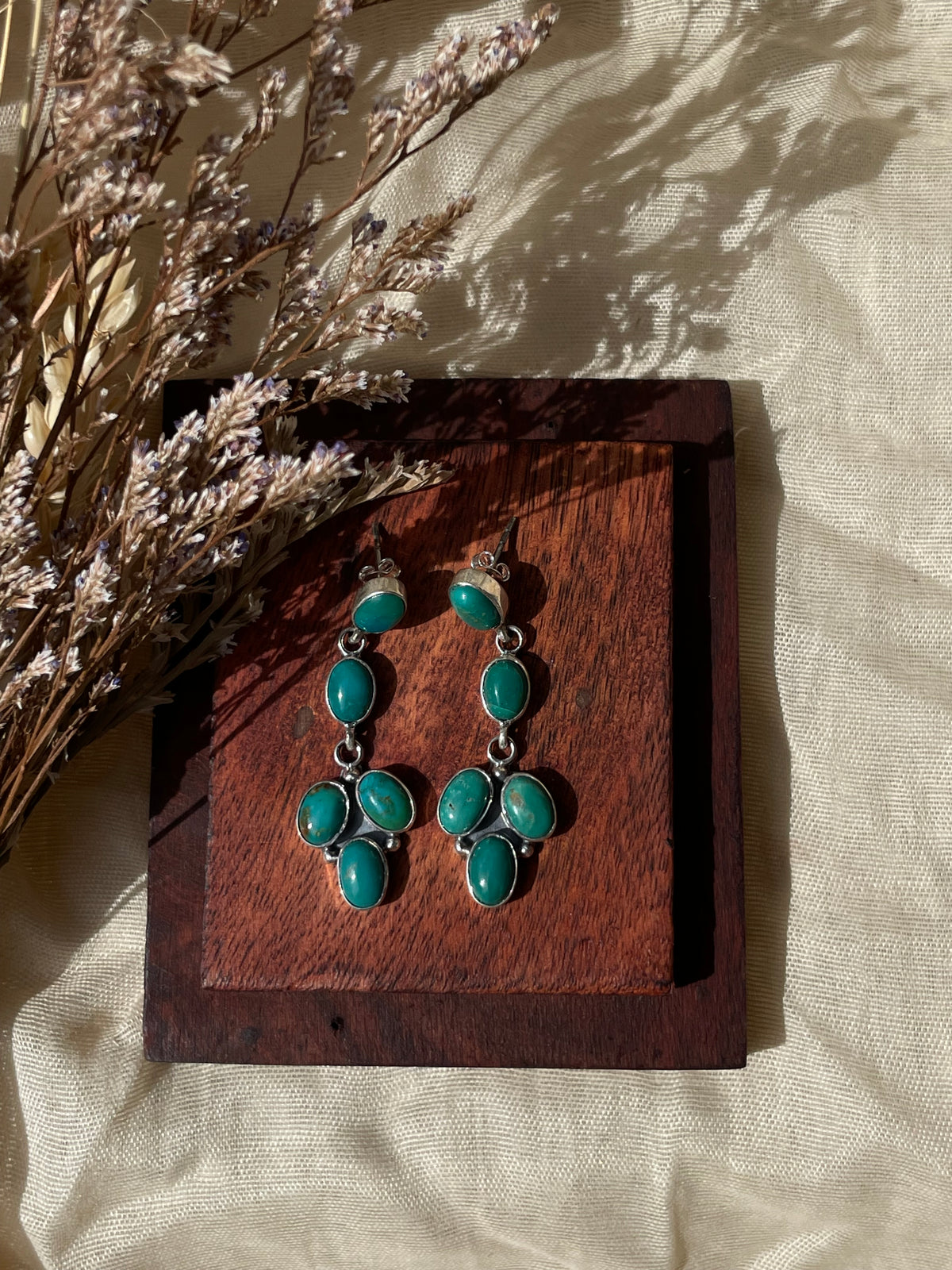 Kingman Turquoise Stud Dangle Earrings | 925 Sterling Silver G657