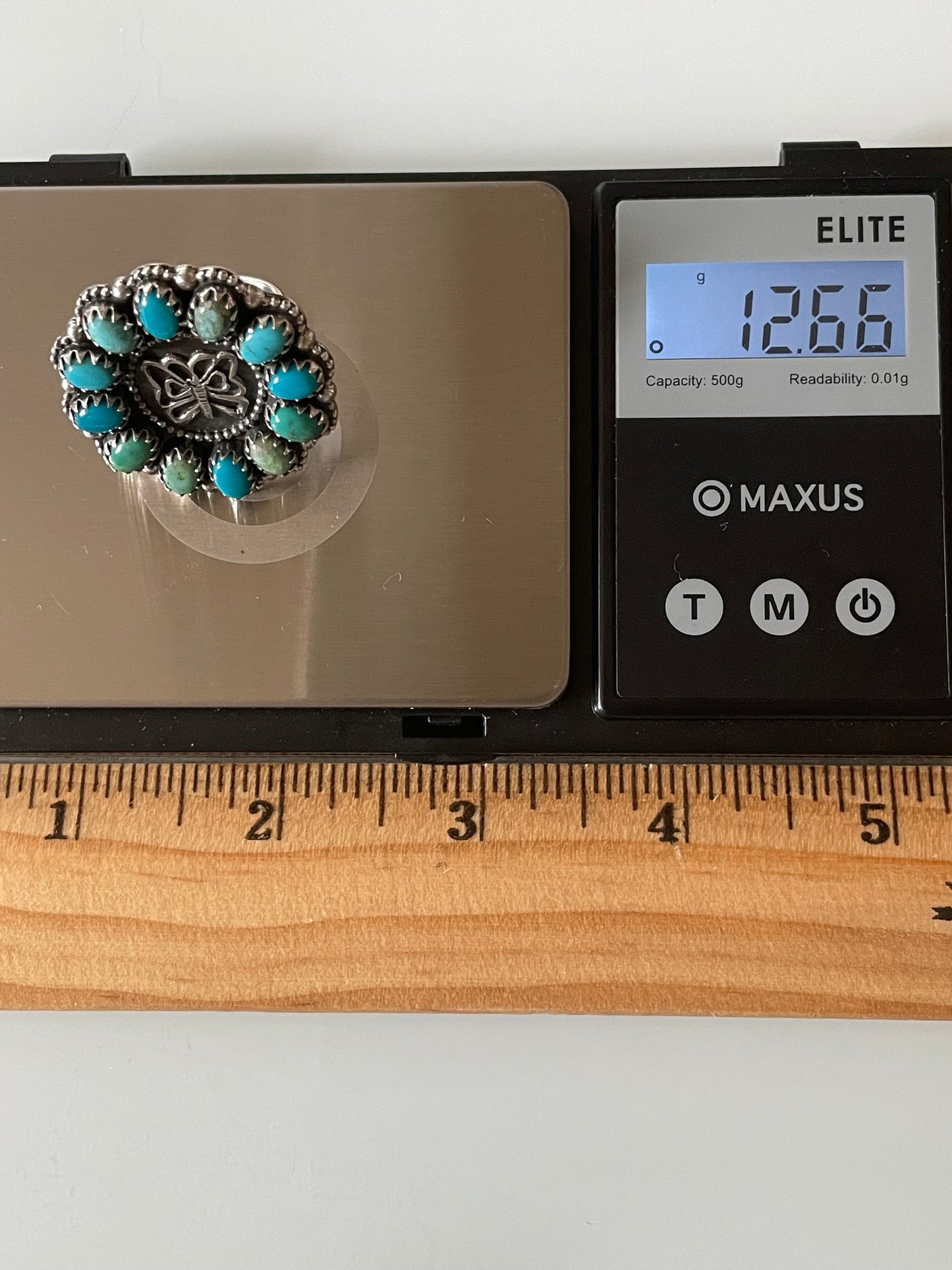 Turquoise Cluster Ring Size 7 | 925 Sterling Silver G263