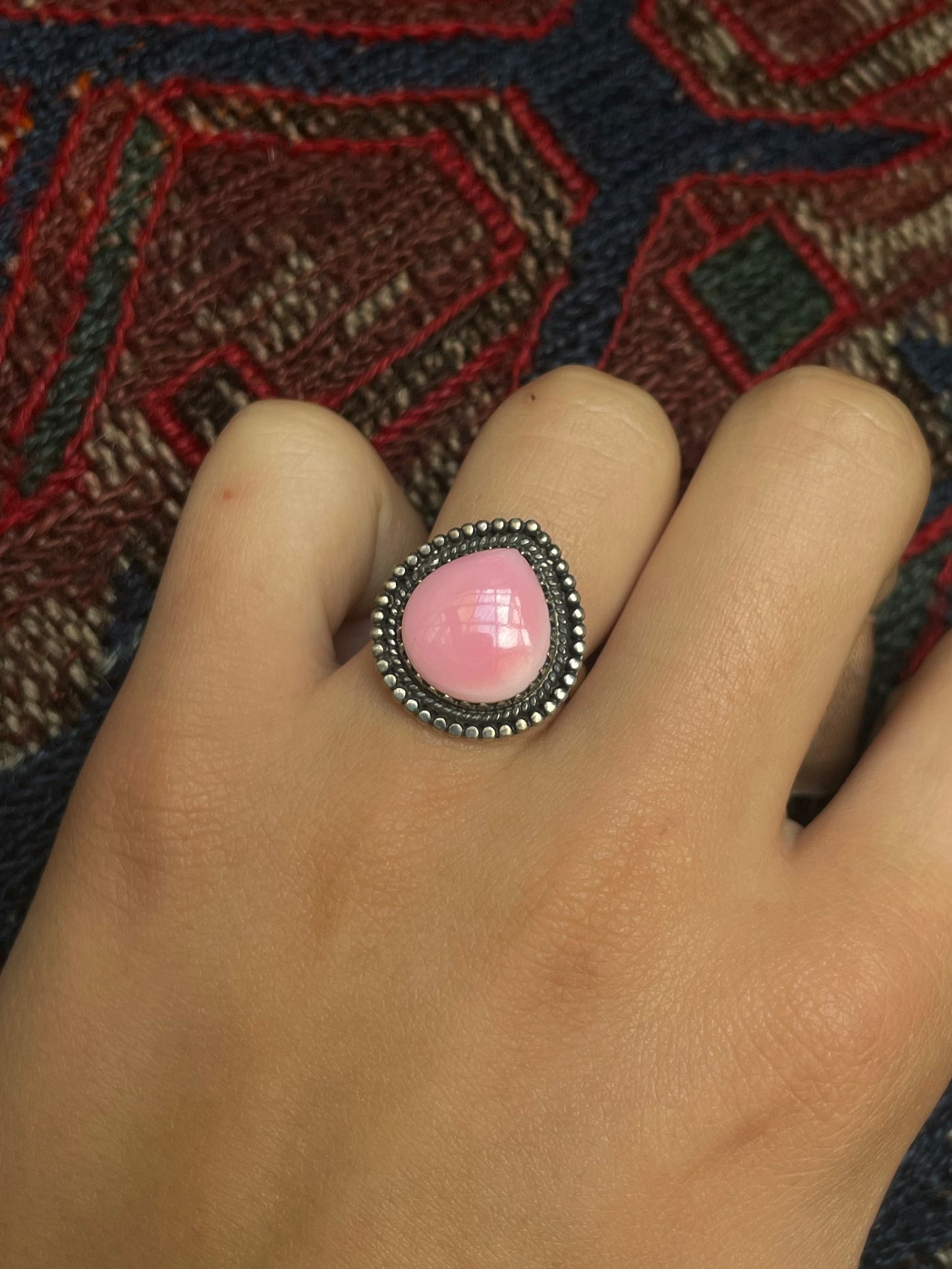 Pink Conch Ring Size 7 | 925 Sterling Silver G100