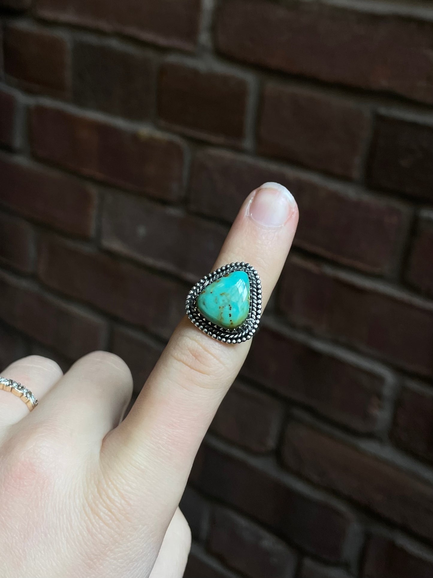 Kingman Turquoise Teardrop Ring Size 6 | 925 Sterling Silver Southwest E123