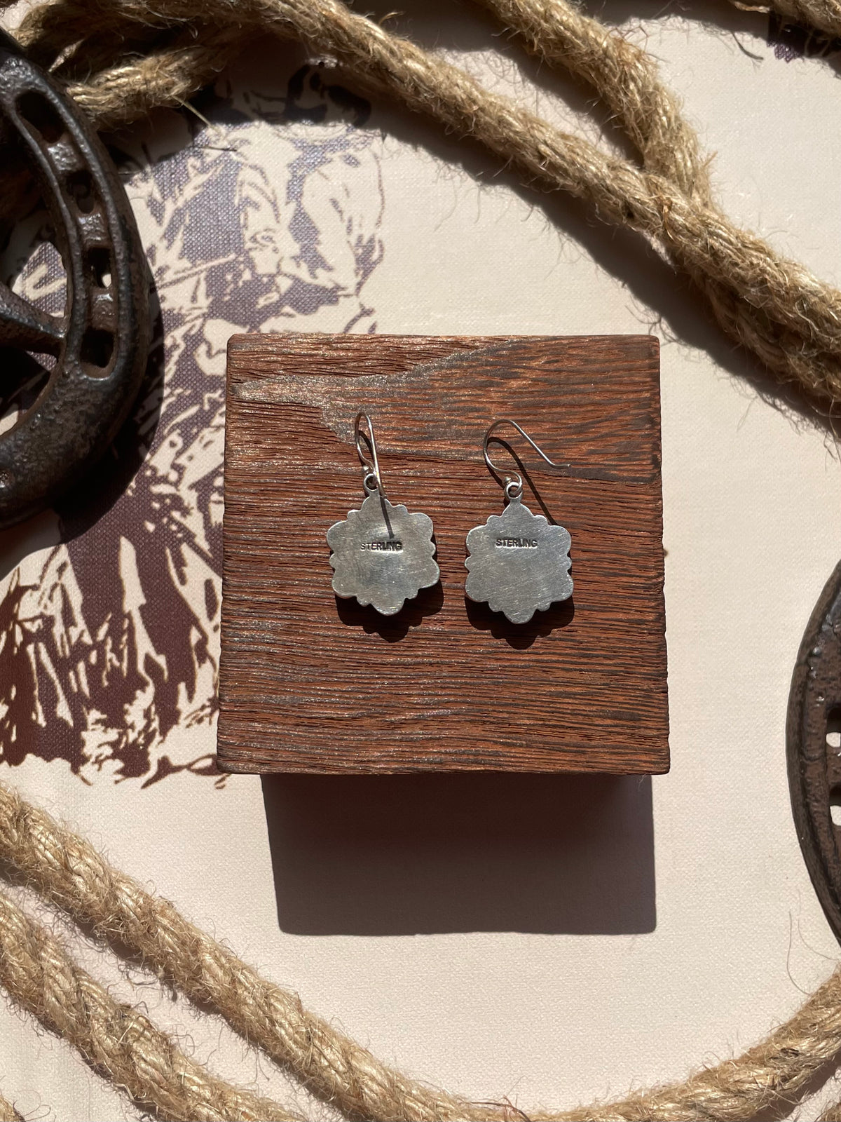 Turquoise Cluster Flower Dangle Earrings | 925 Sterling Silver G706