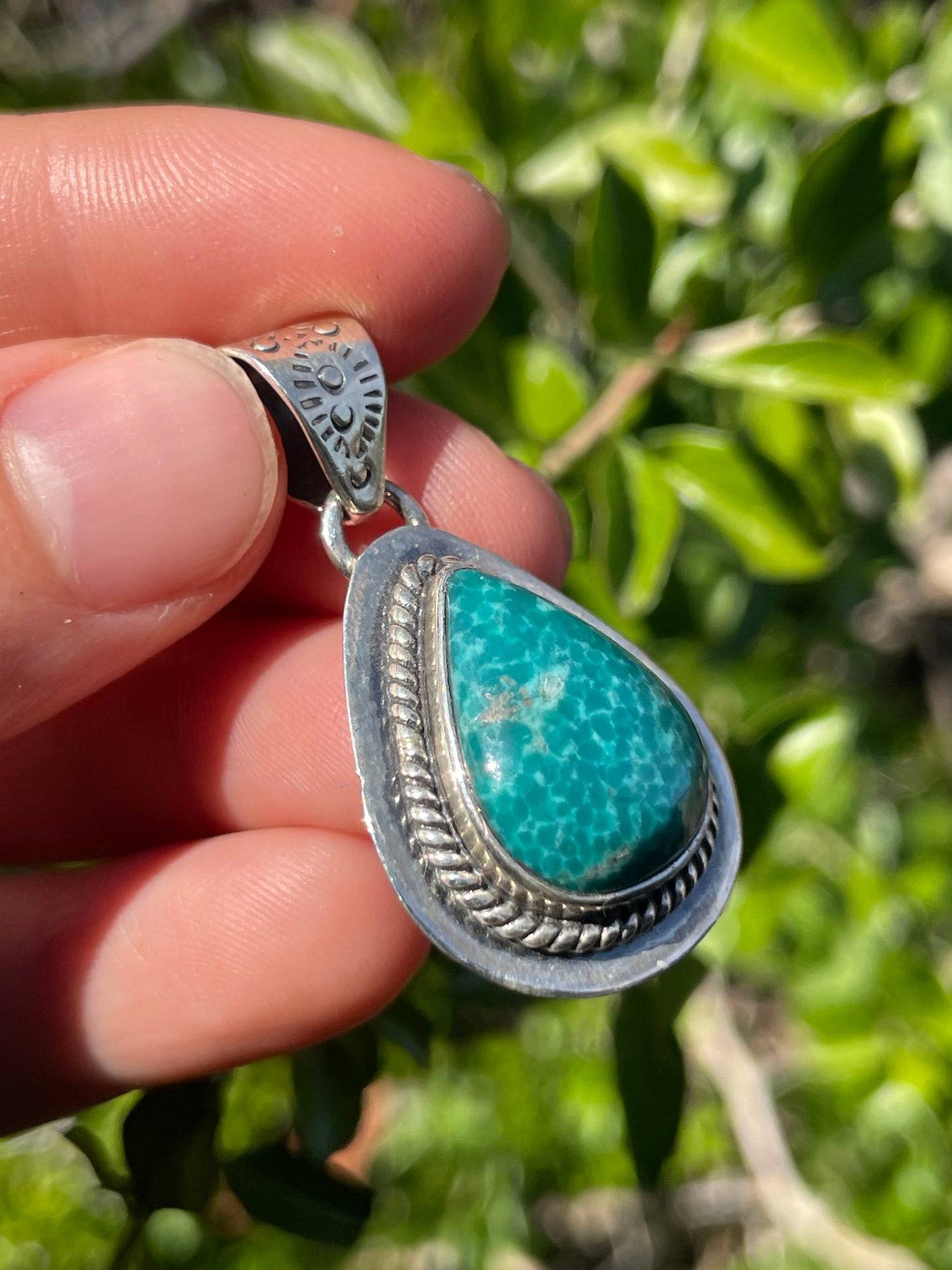 Turquoise Teardrop Pendant | Sterling Silver 925 B697