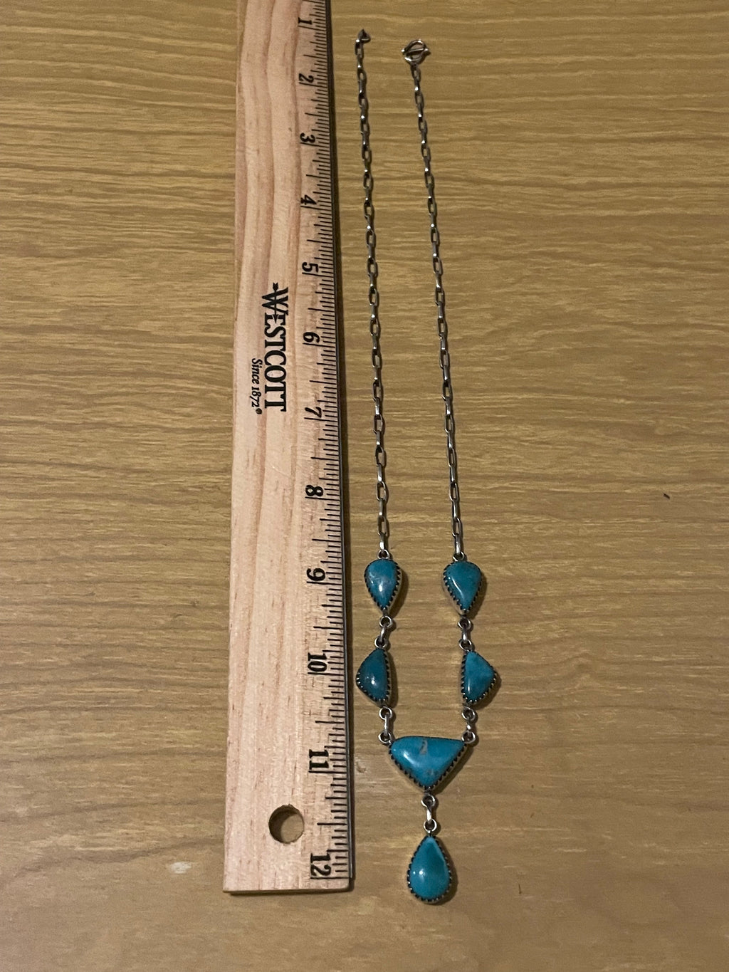 Kingman Turquoise Lariat Necklace | 925 Sterling Silver G412