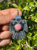 Pink Conch Thunderbird Pendant | Sterling Silver 925 B713
