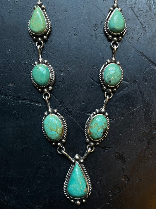 Turquoise Lariat Necklace | 925 Sterling Silver E636