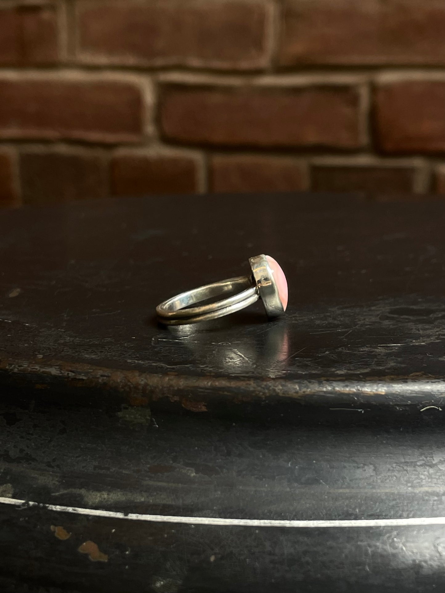 Pink Conch Heart Ring | 925 Sterling Silver Size 9 E438