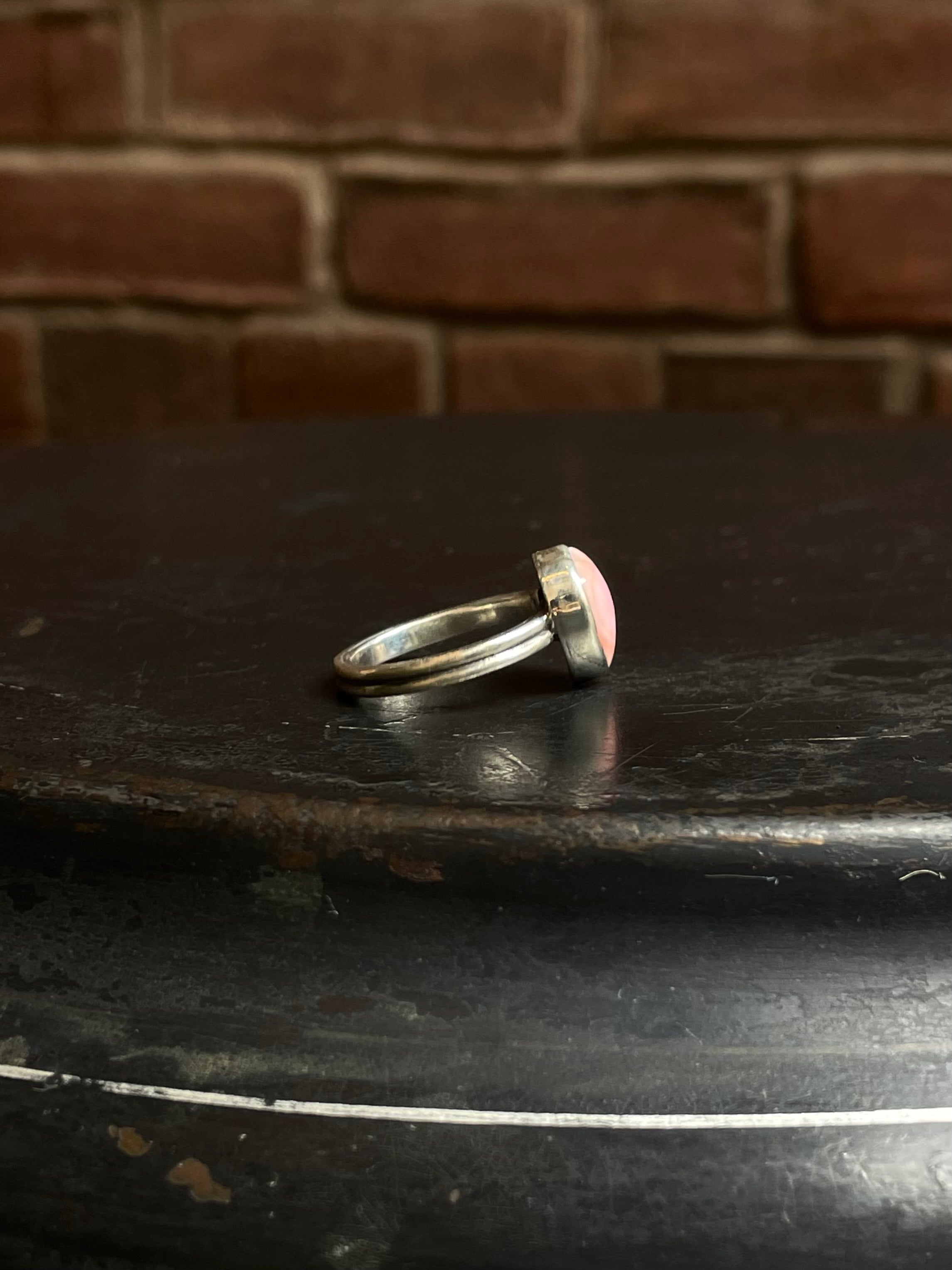 Pink Conch Heart Ring | 925 Sterling Silver Size 9 E438
