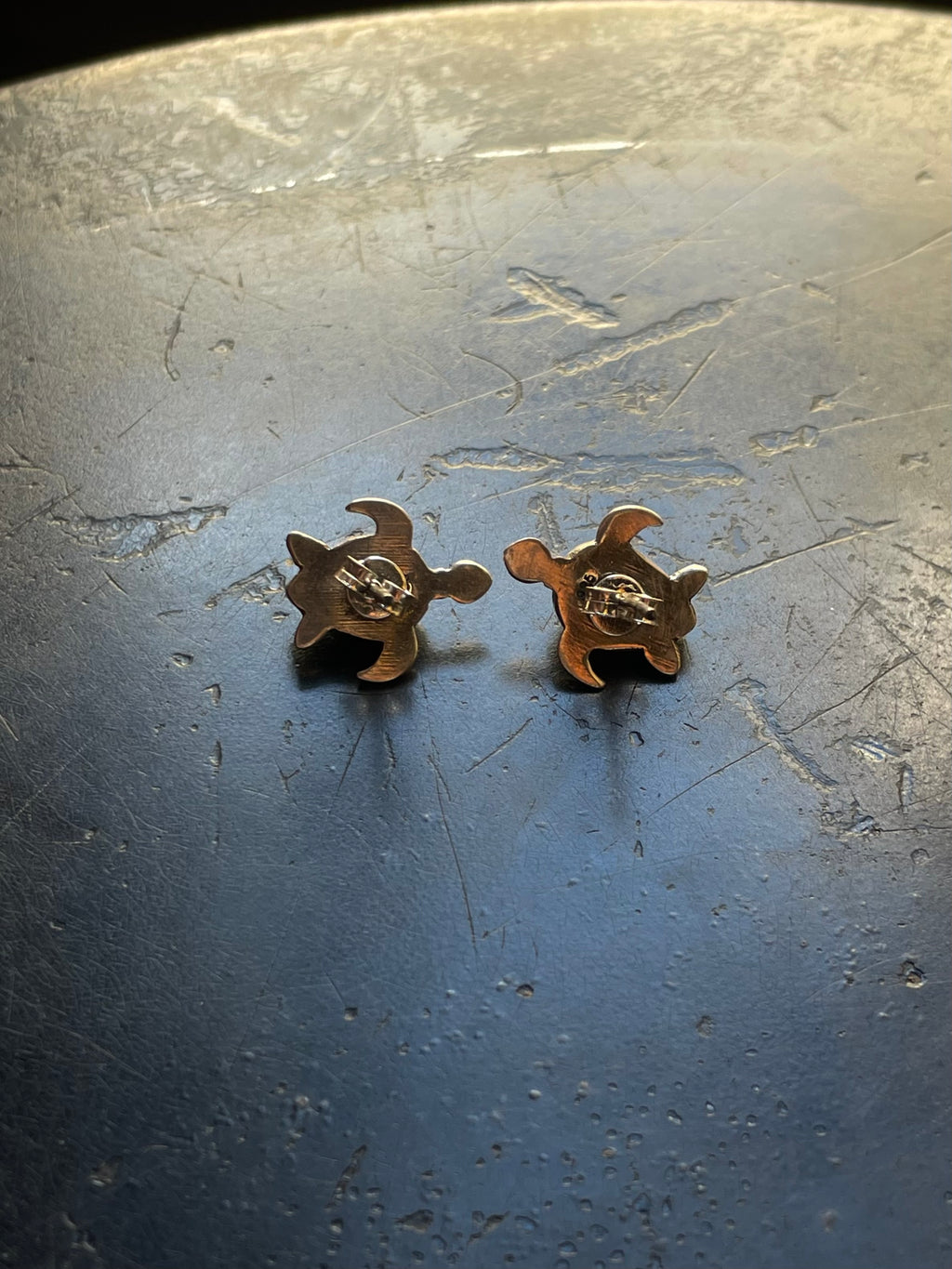Kingman Turquoise Sea Turtle Stud Earrings | 925 Sterling Silver G661