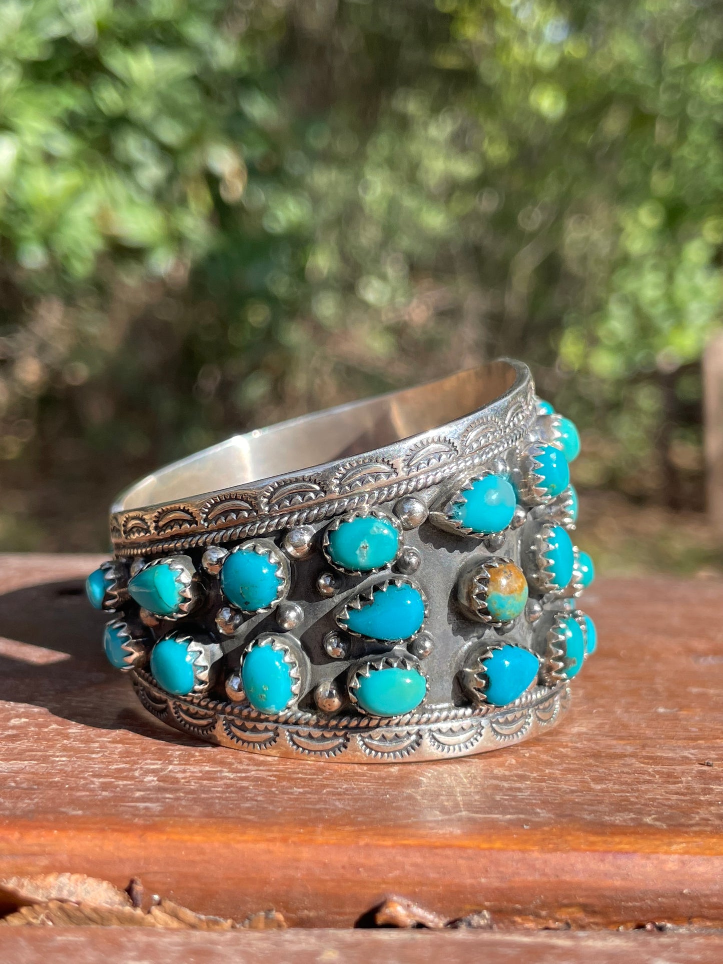 Kingman Turquoise Multi Stone Cuff Bracelet | 925 Sterling Silver D112
