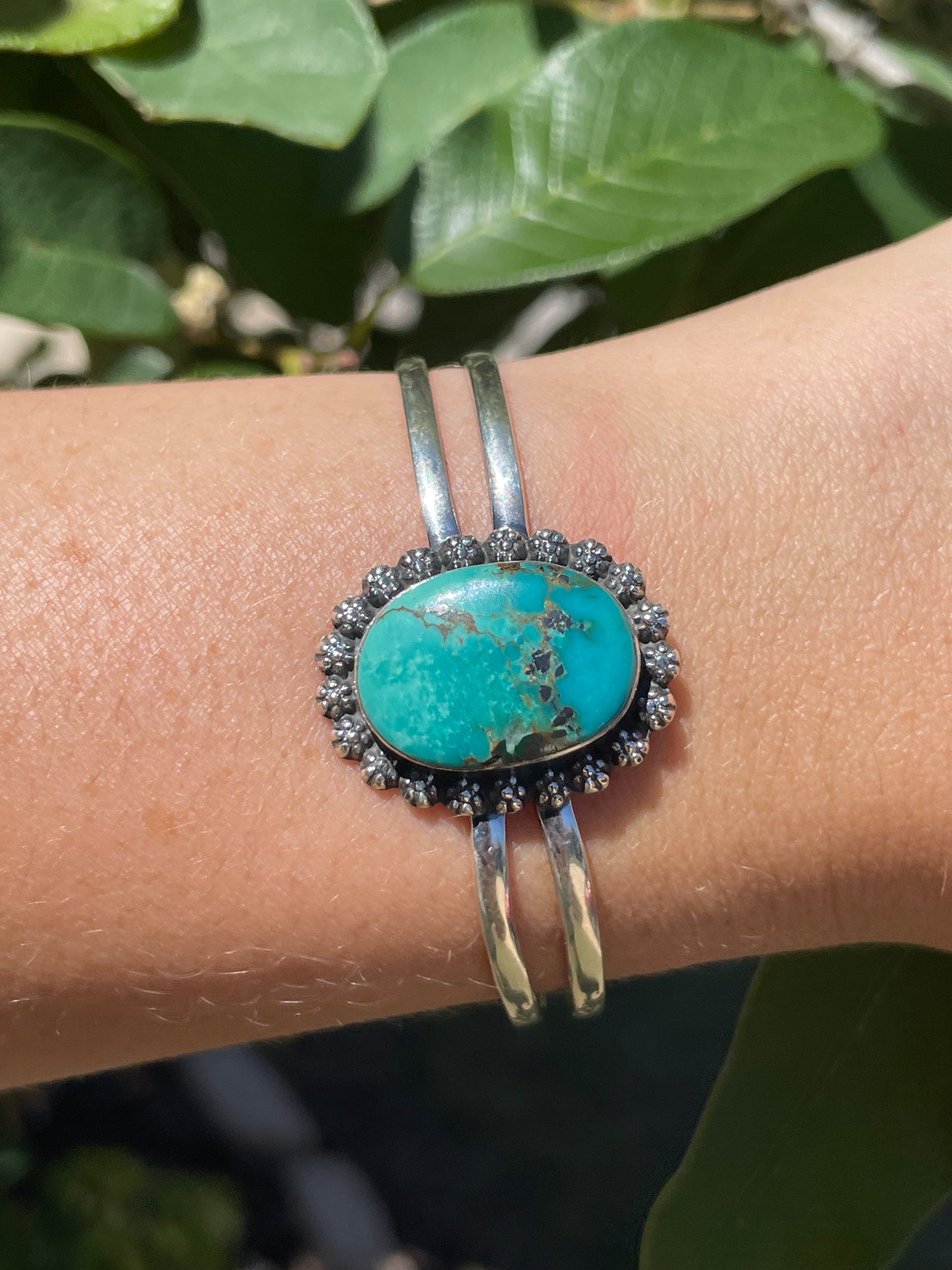 Kingman Turquoise Cuff Bracelet | Sterling Silver D141