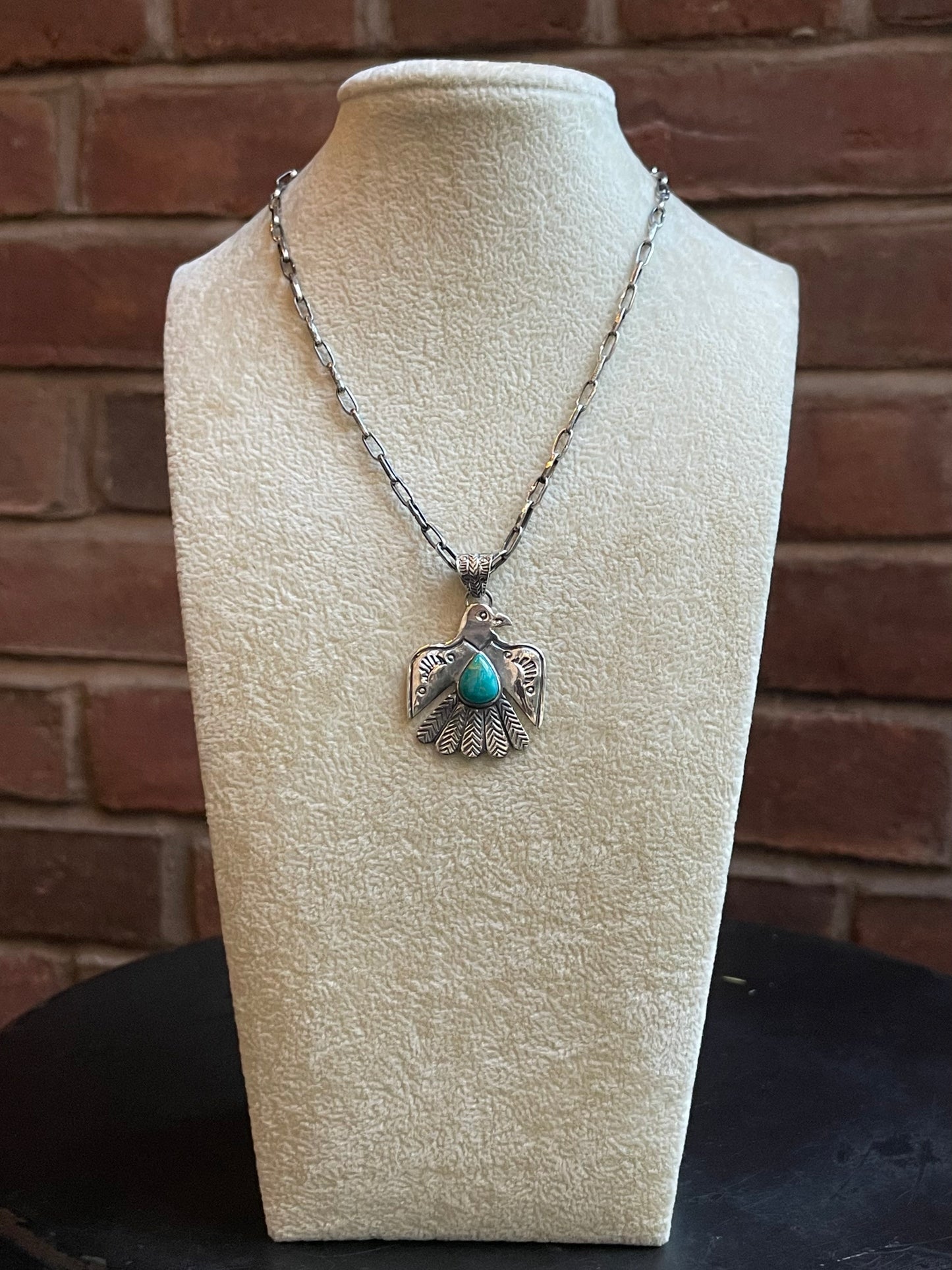 Turquoise Thunderbird Pendant | 925 Sterling Silver E234