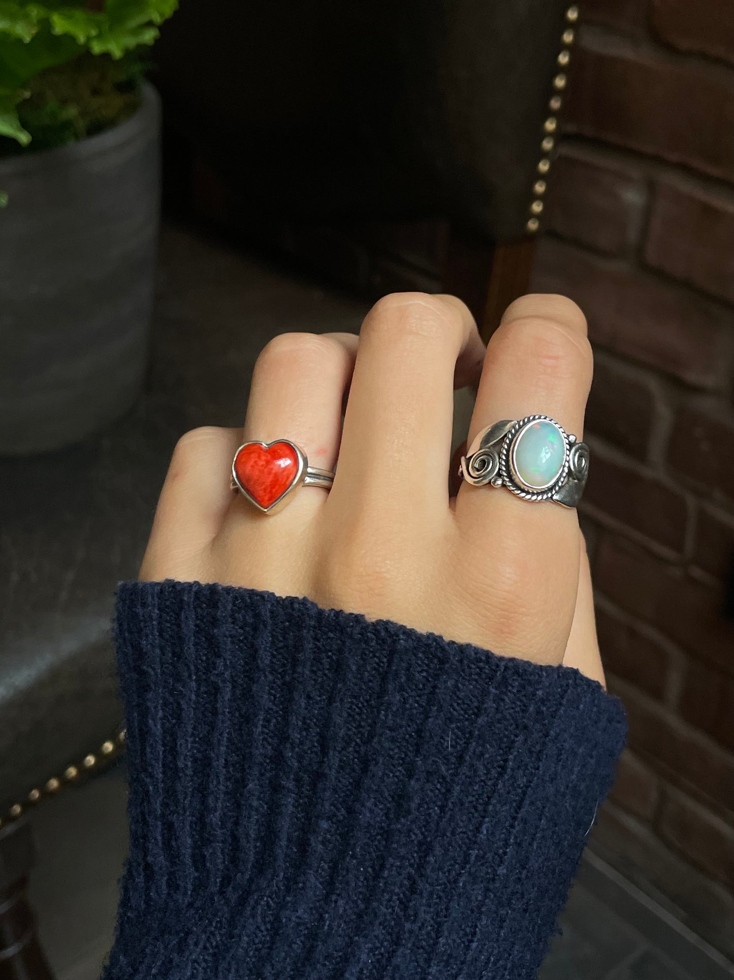 Spiny Oyster Heart Ring Size 6 | 925 Sterling Silver G210
