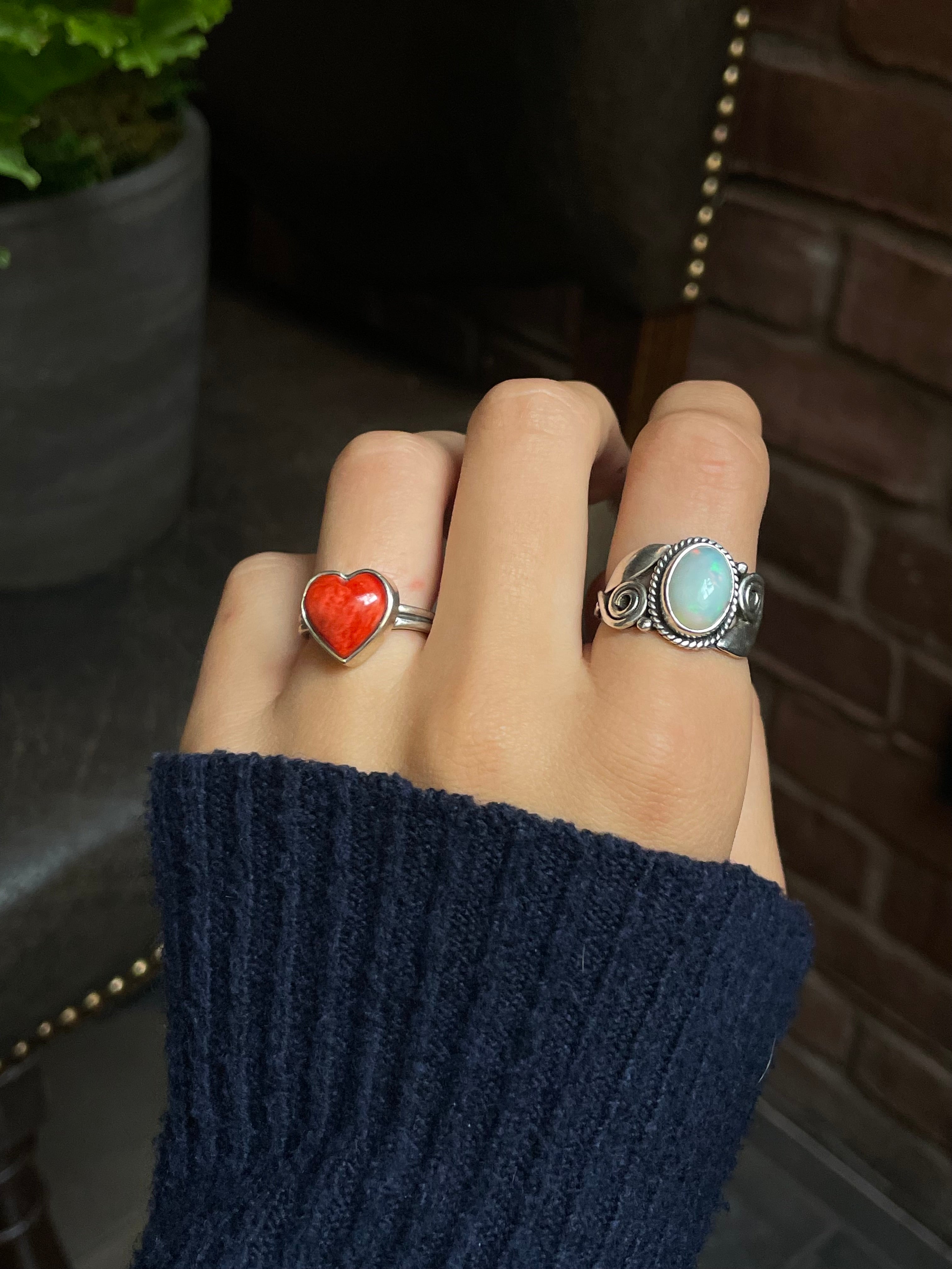 Spiny Oyster Heart Ring Size 6 | 925 Sterling Silver G210