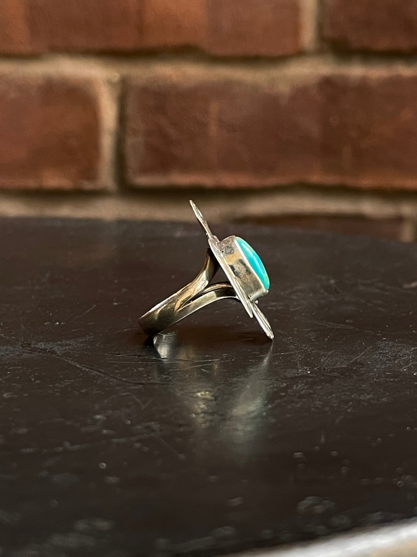 Kingman Turquoise Thunderbird Ring Size 5.75 | 925 Sterling Silver G512