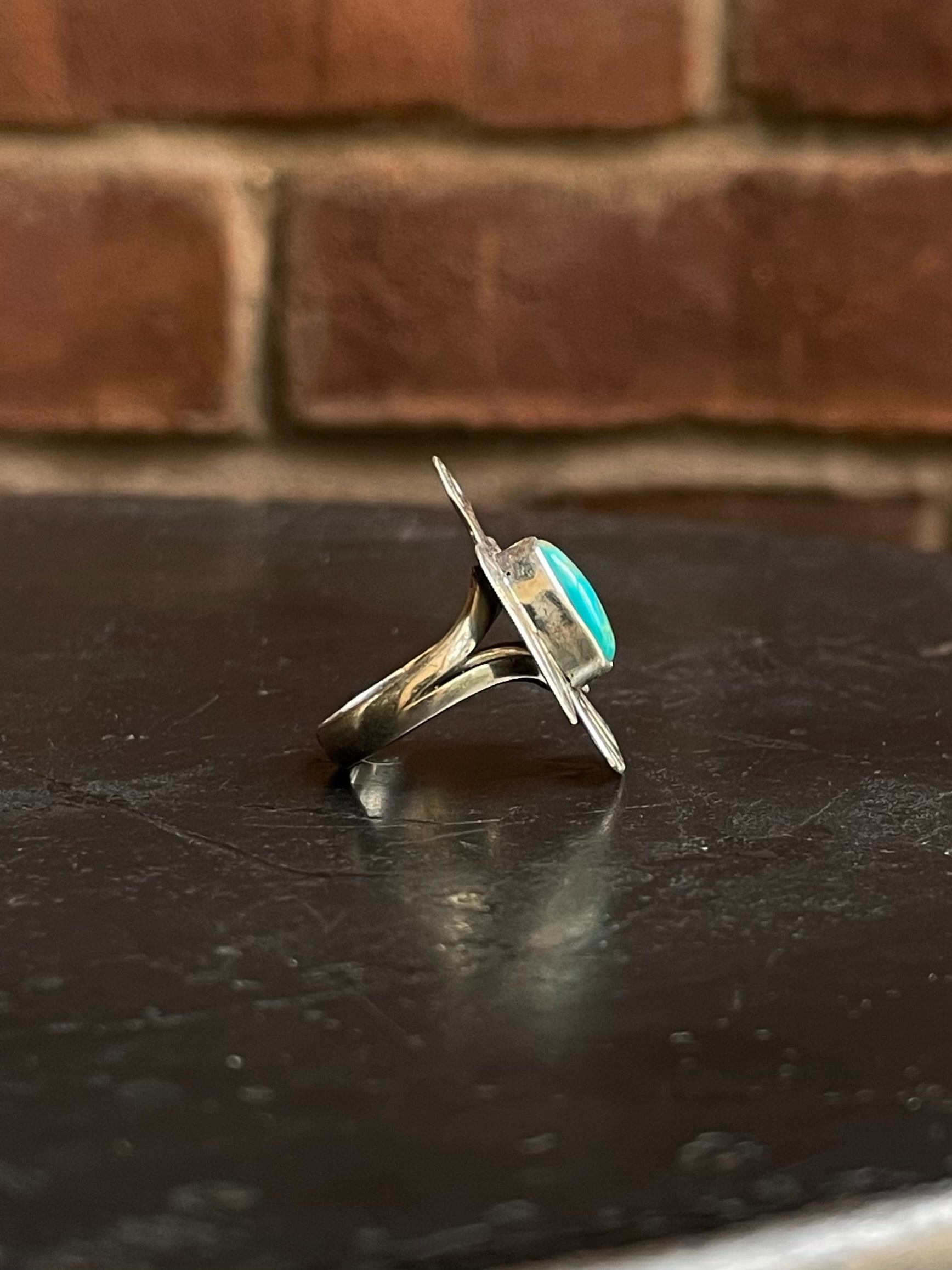 Kingman Turquoise Thunderbird Ring Size 5.75 | 925 Sterling Silver G512