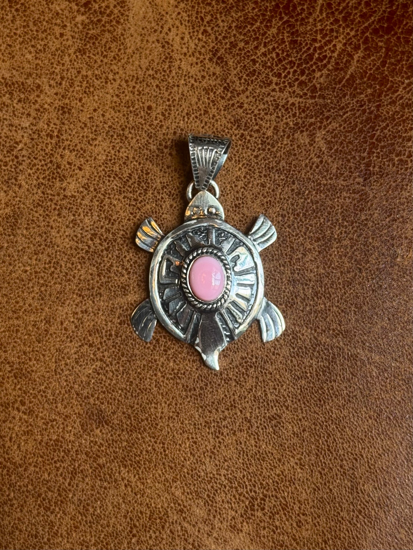 Pink Conch Turtle Pendant | Sterling Silver | A753